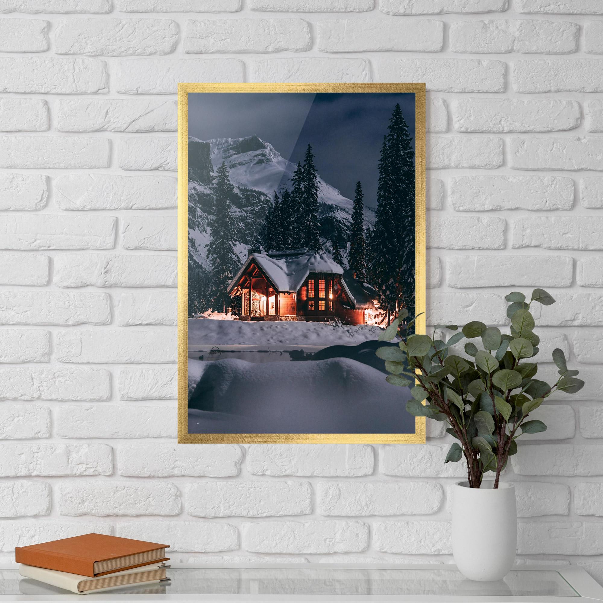Gerahmte Poster Winter House mockup 5