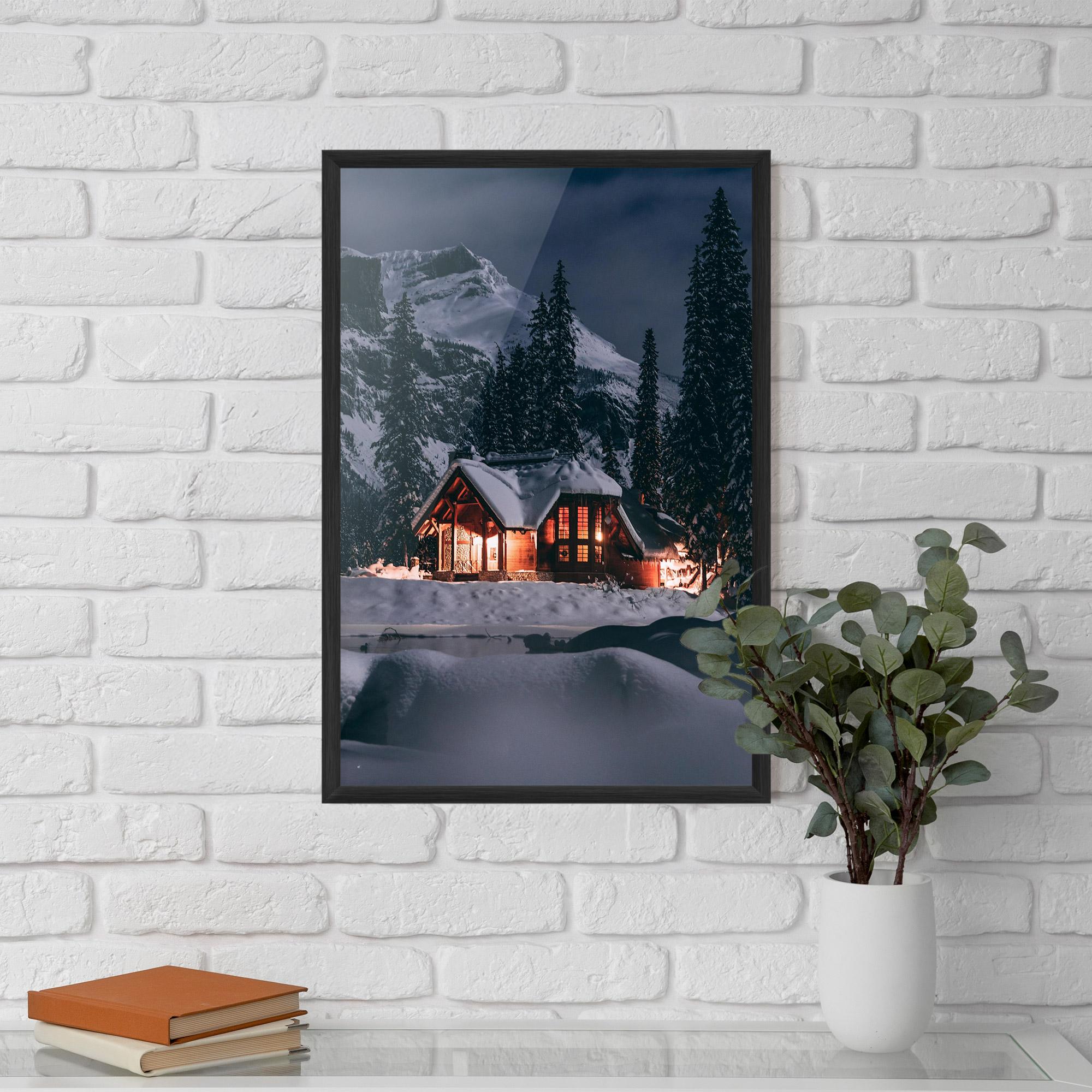 Gerahmte Poster Winter House mockup 5