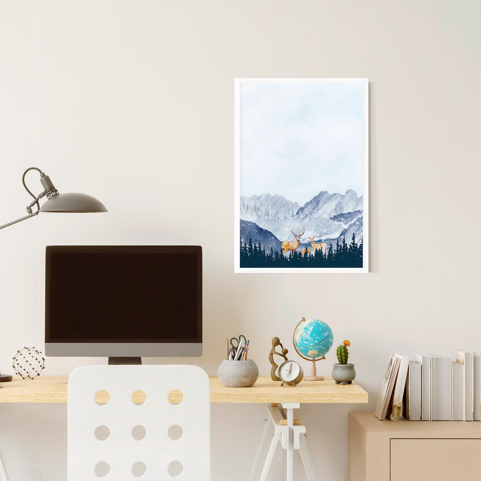 Gerahmte Poster Winter Deers mockup 6