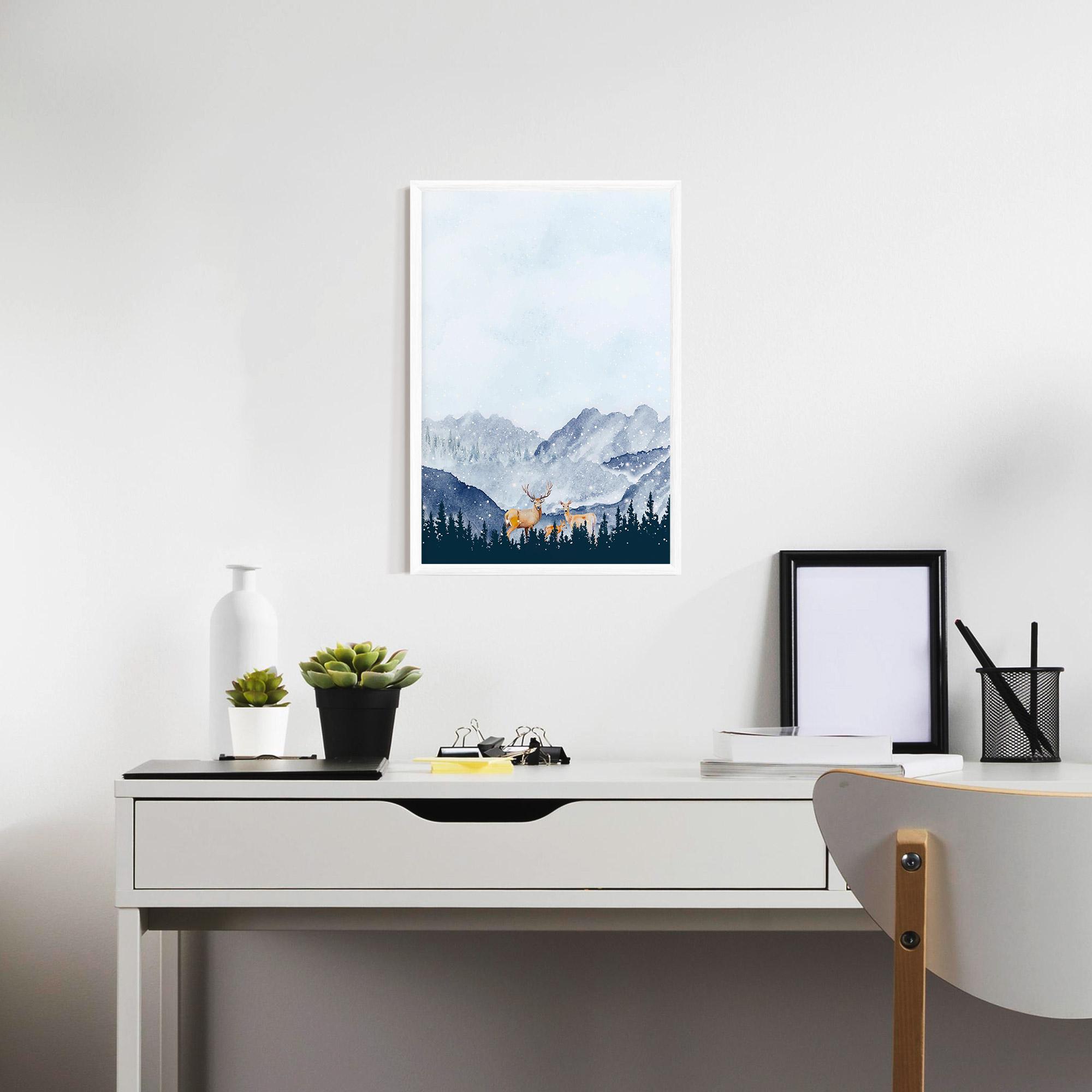 Gerahmte Poster Winter Deers mockup 7