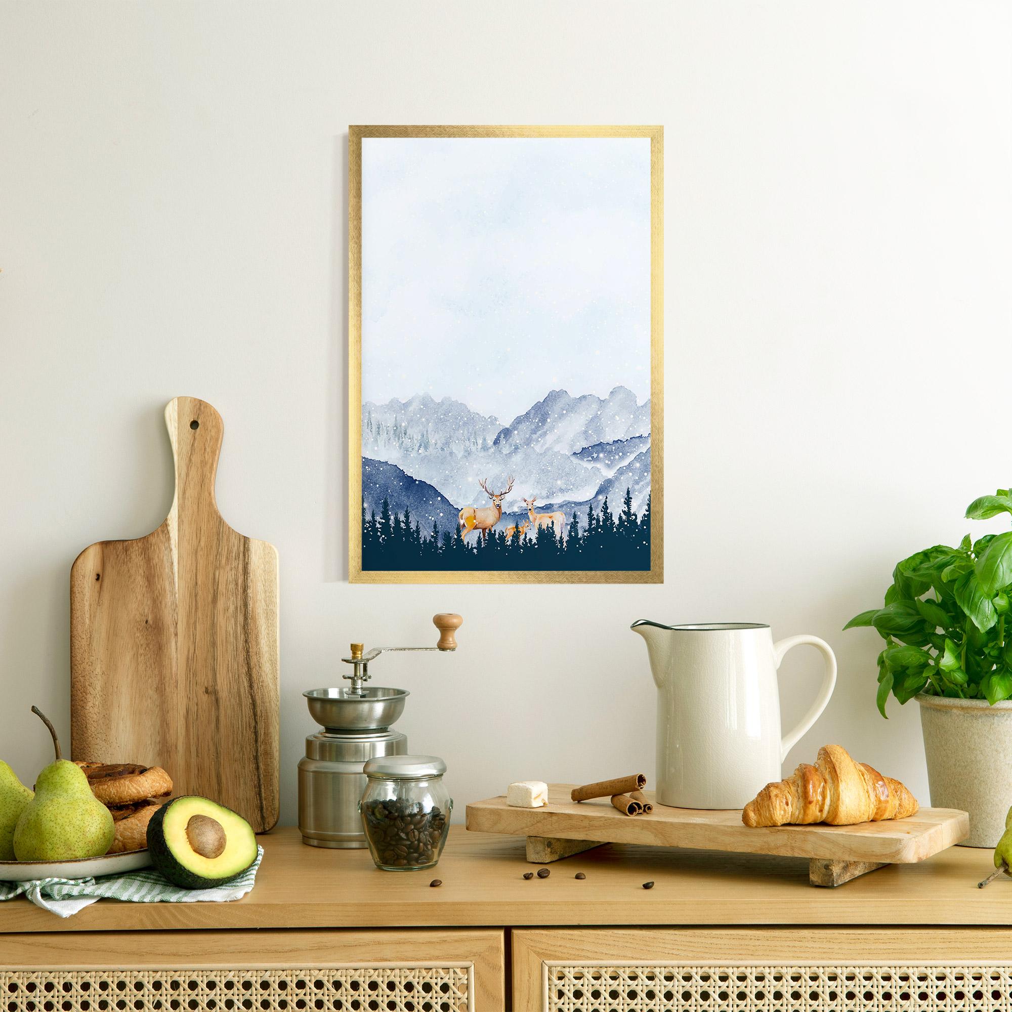 Gerahmte Poster Winter Deers mockup 8