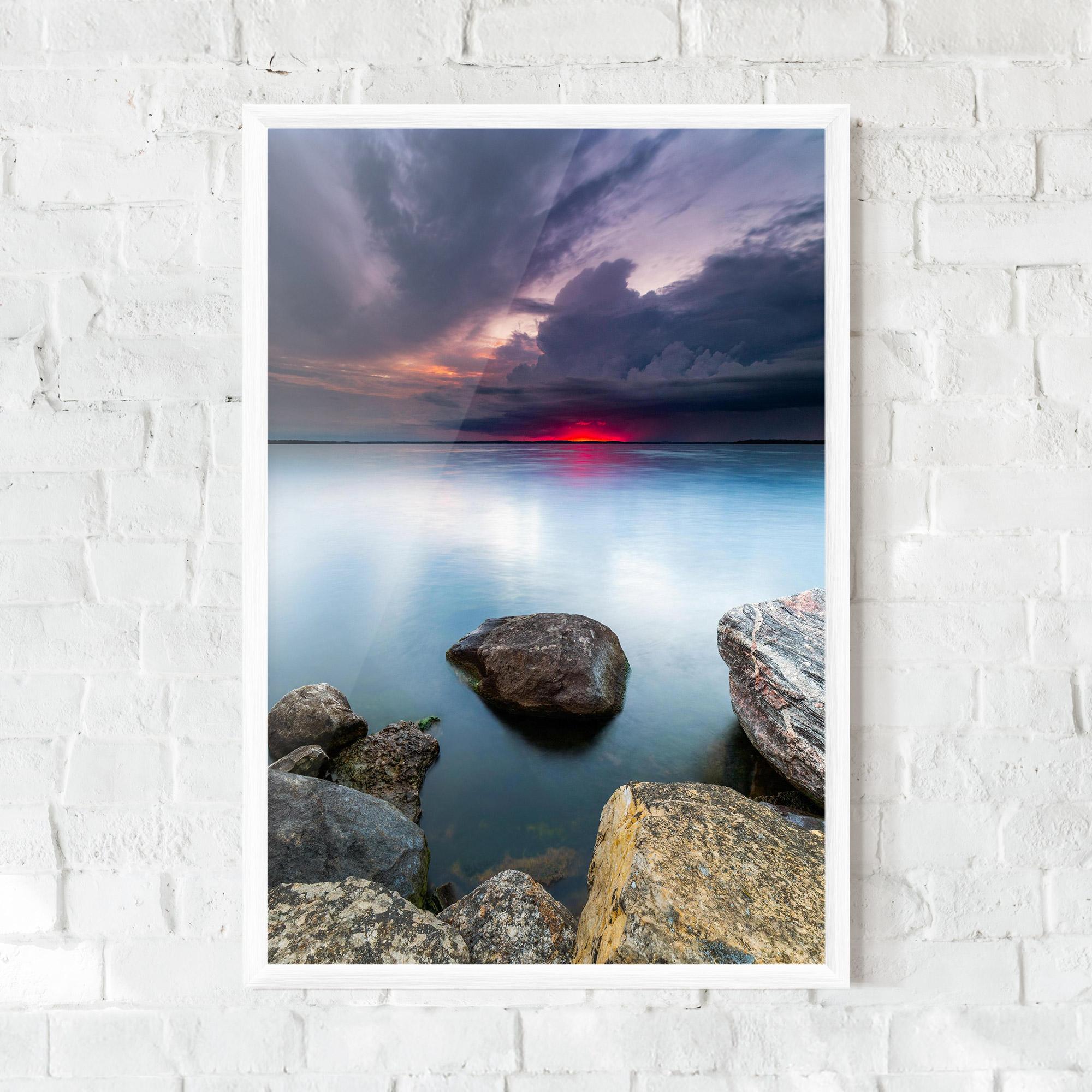 Gerahmte Poster Lake Sunset mockup 0