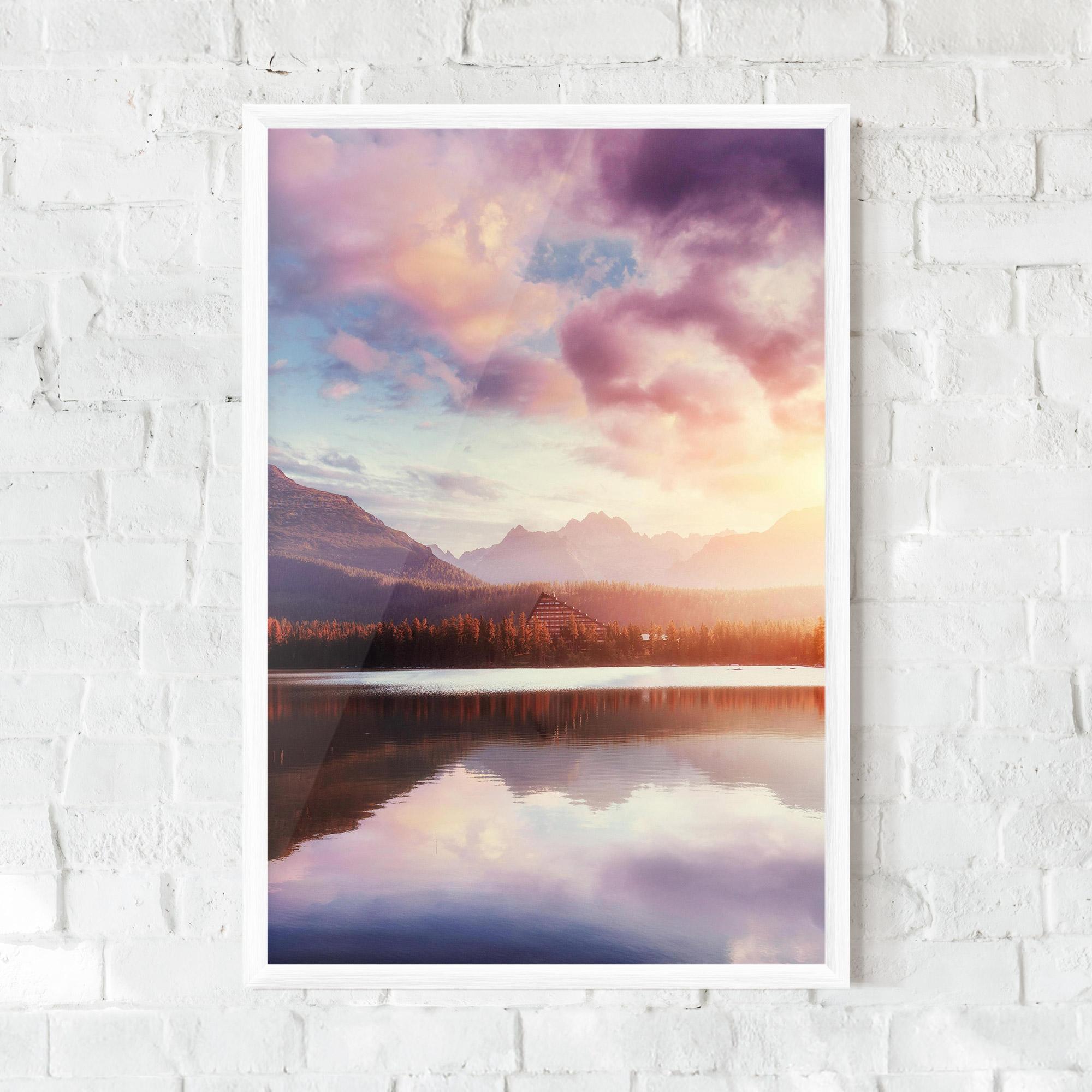 Gerahmte Poster Orange Lake Light mockup 0