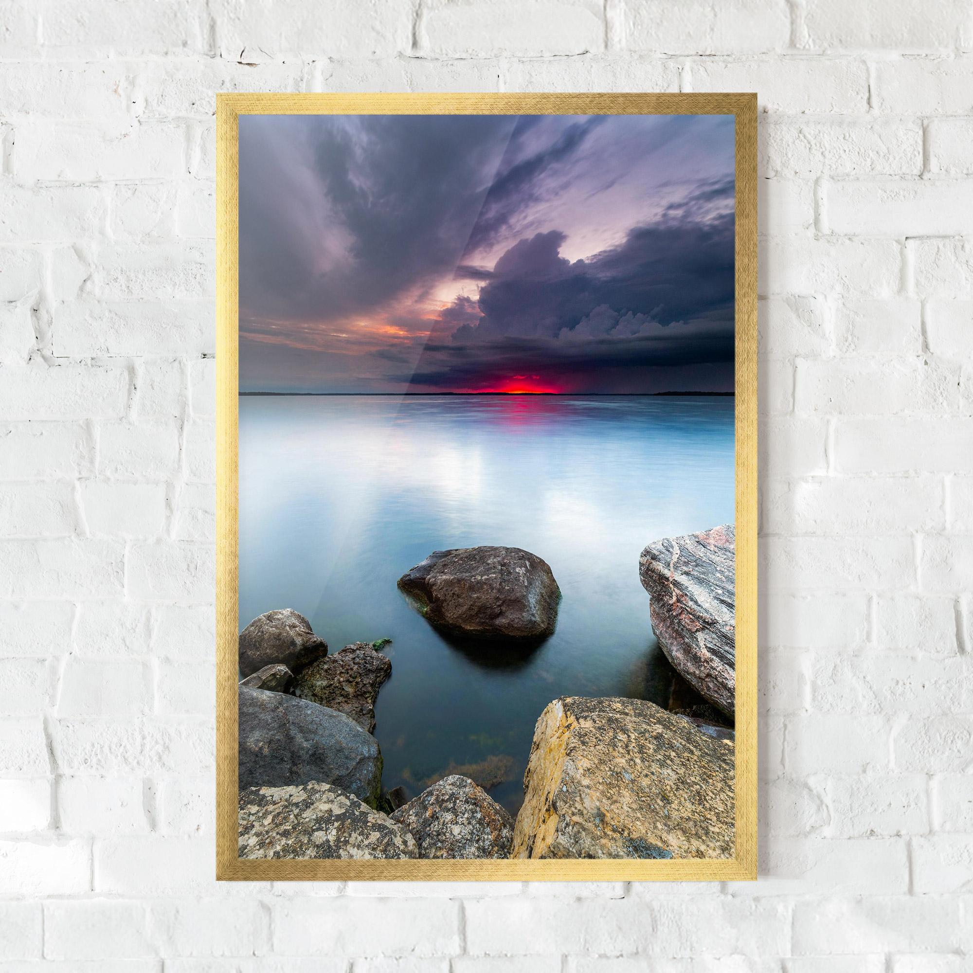 Gerahmte Poster Lake Sunset mockup 0