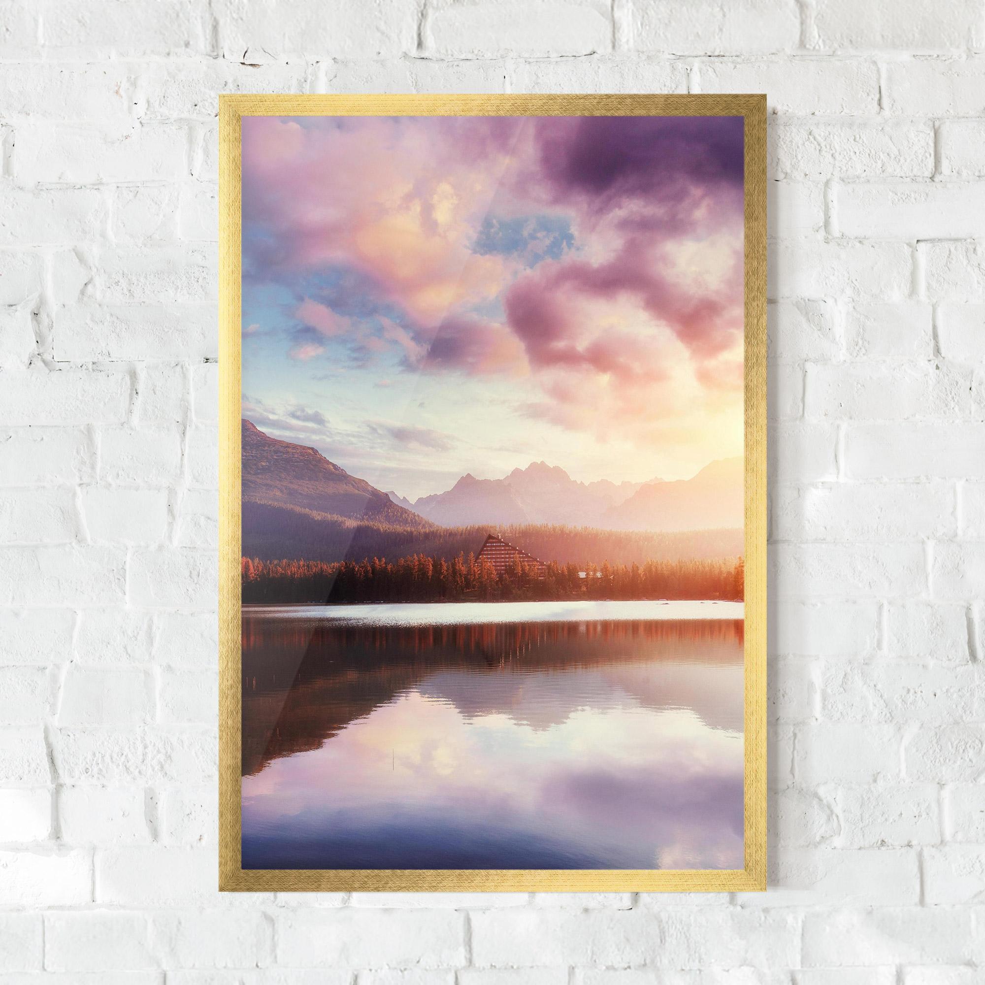 Gerahmte Poster Orange Lake Light mockup 0