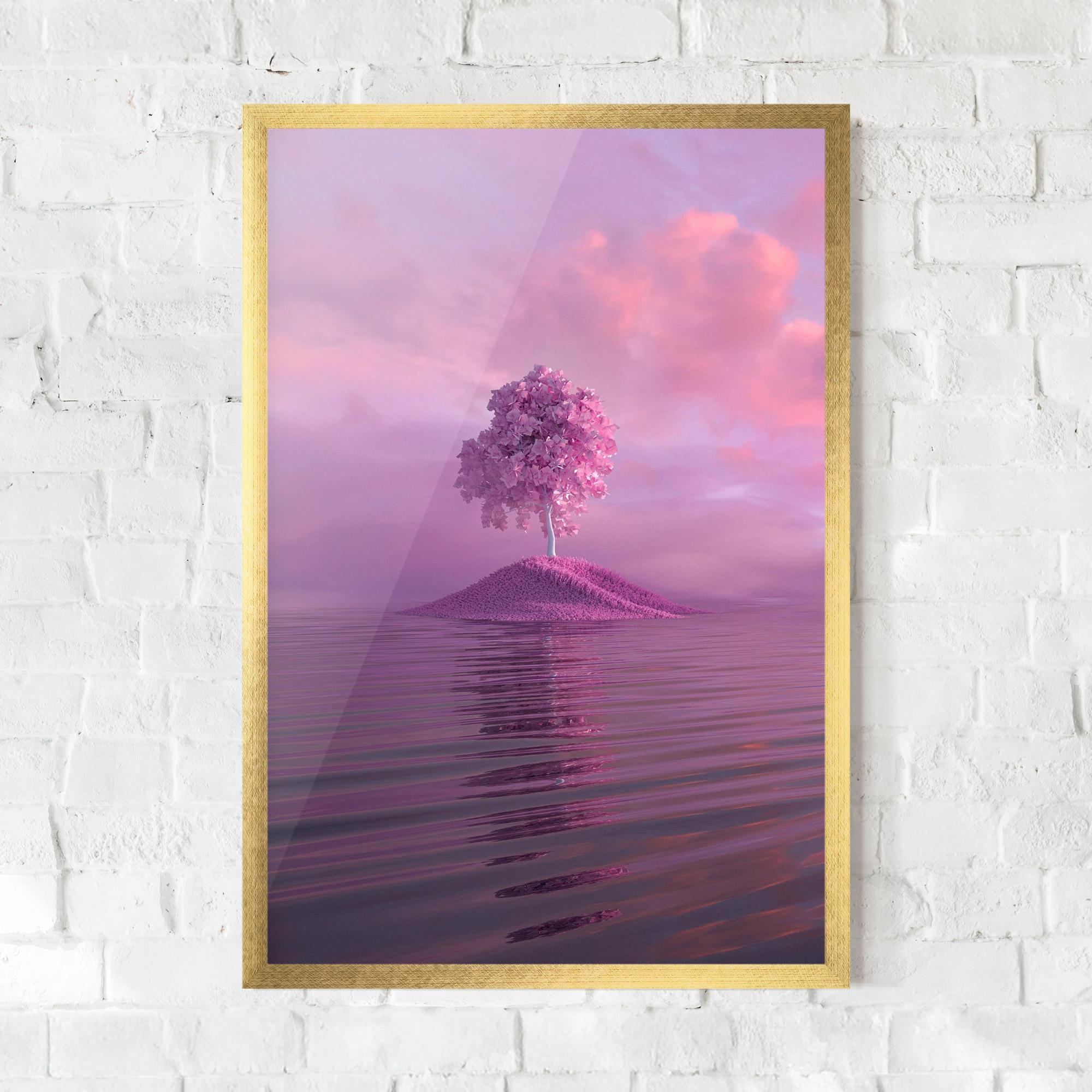 Gerahmte Poster Pink Landscape mockup 0