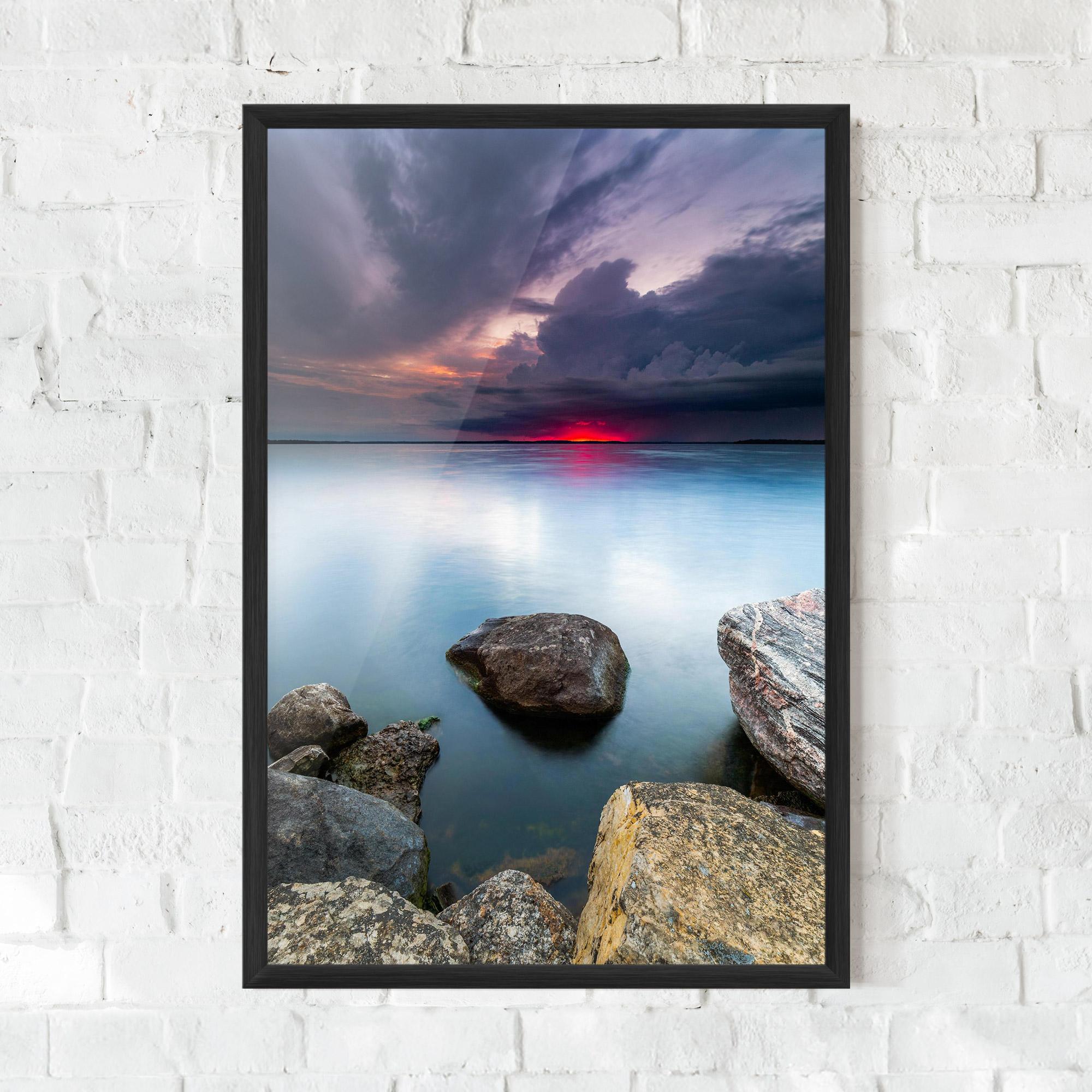 Gerahmte Poster Lake Sunset mockup 0