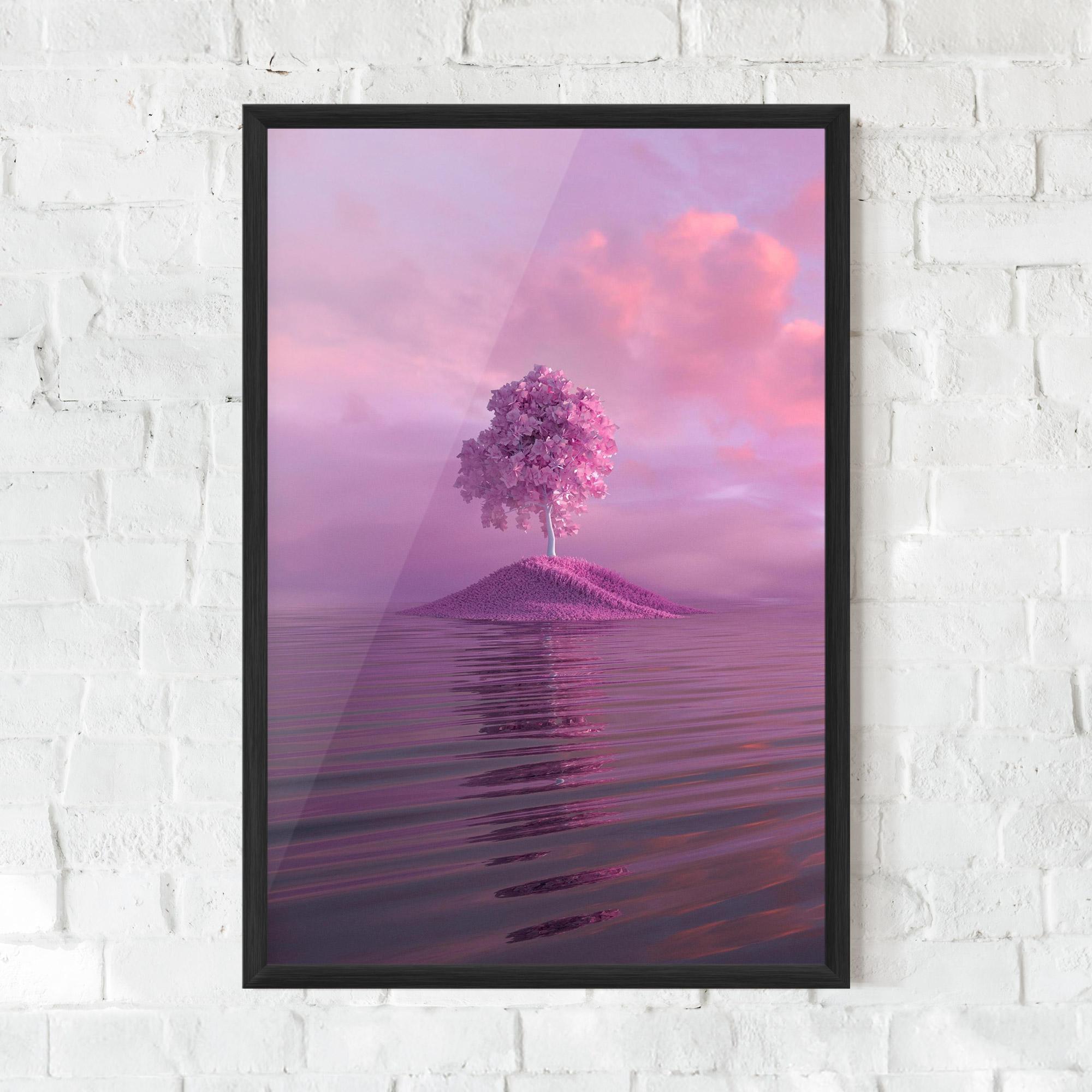 Gerahmte Poster Pink Landscape mockup 0