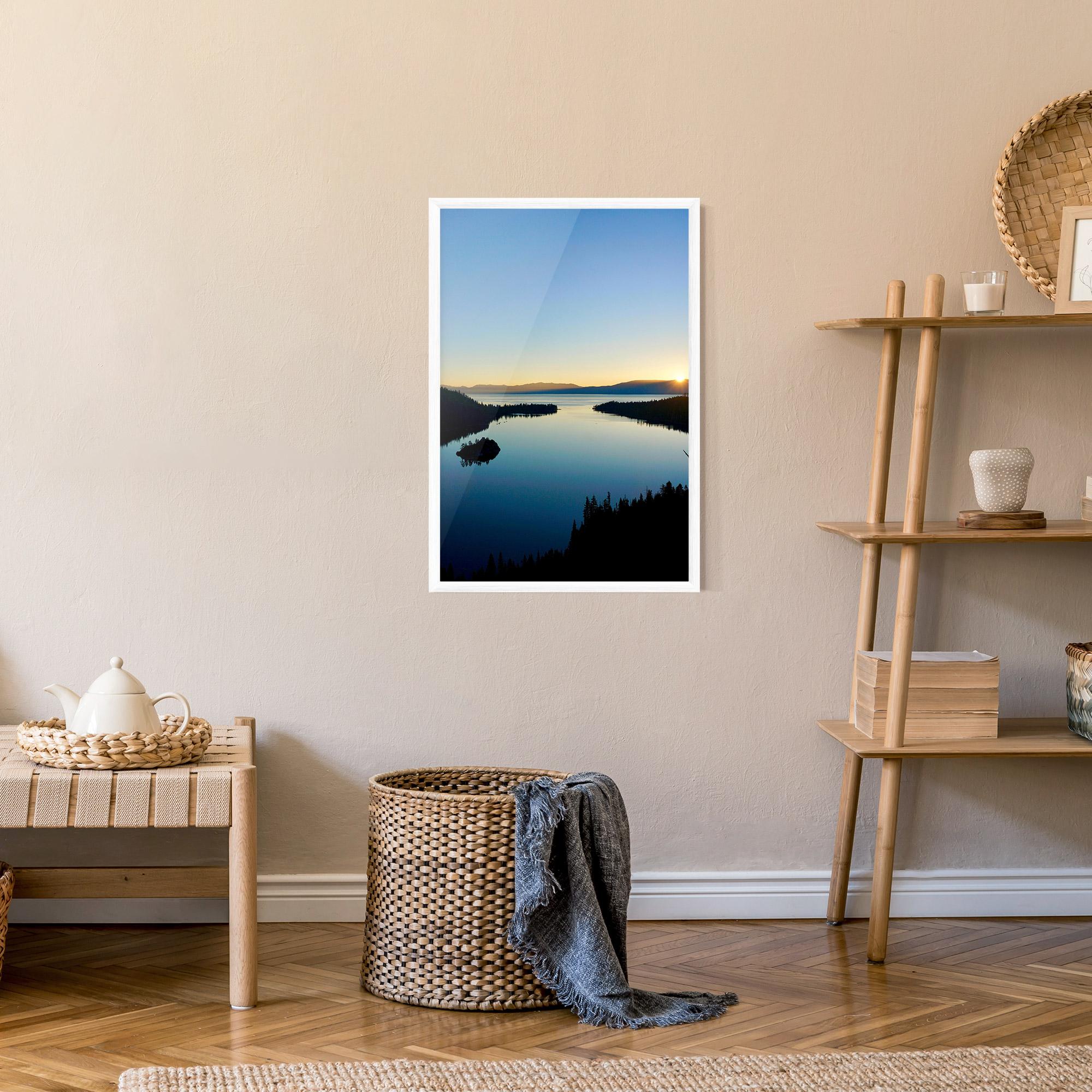 Gerahmte Poster Blue Sky Lake mockup 9