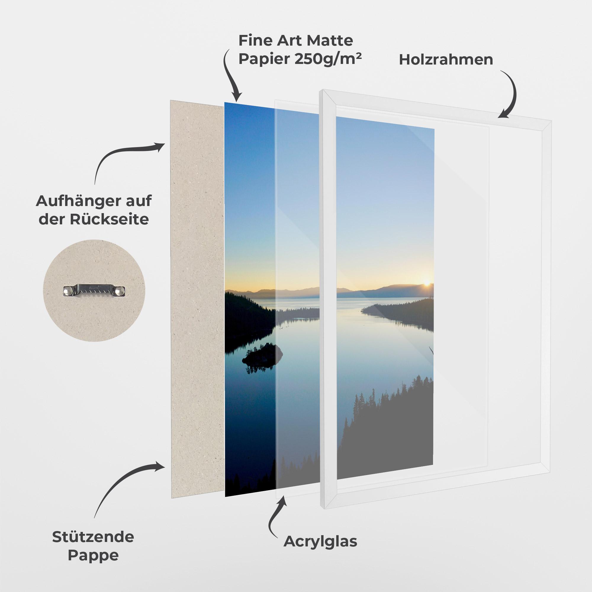 Gerahmte Poster Blue Sky Lake mockup 1