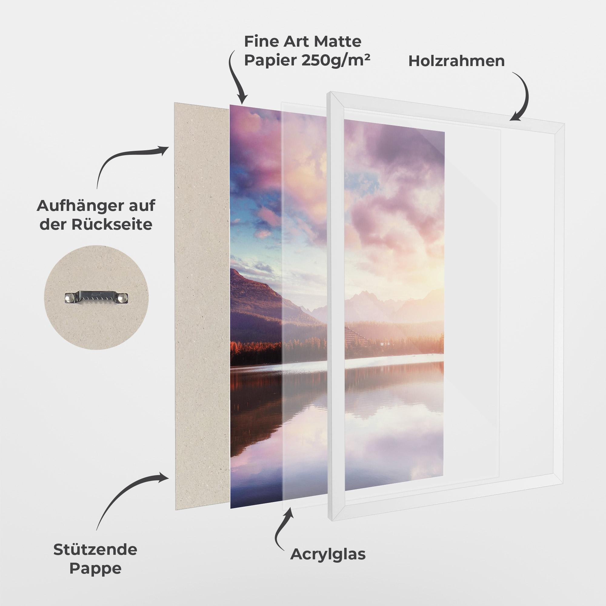 Gerahmte Poster Orange Lake Light mockup 1