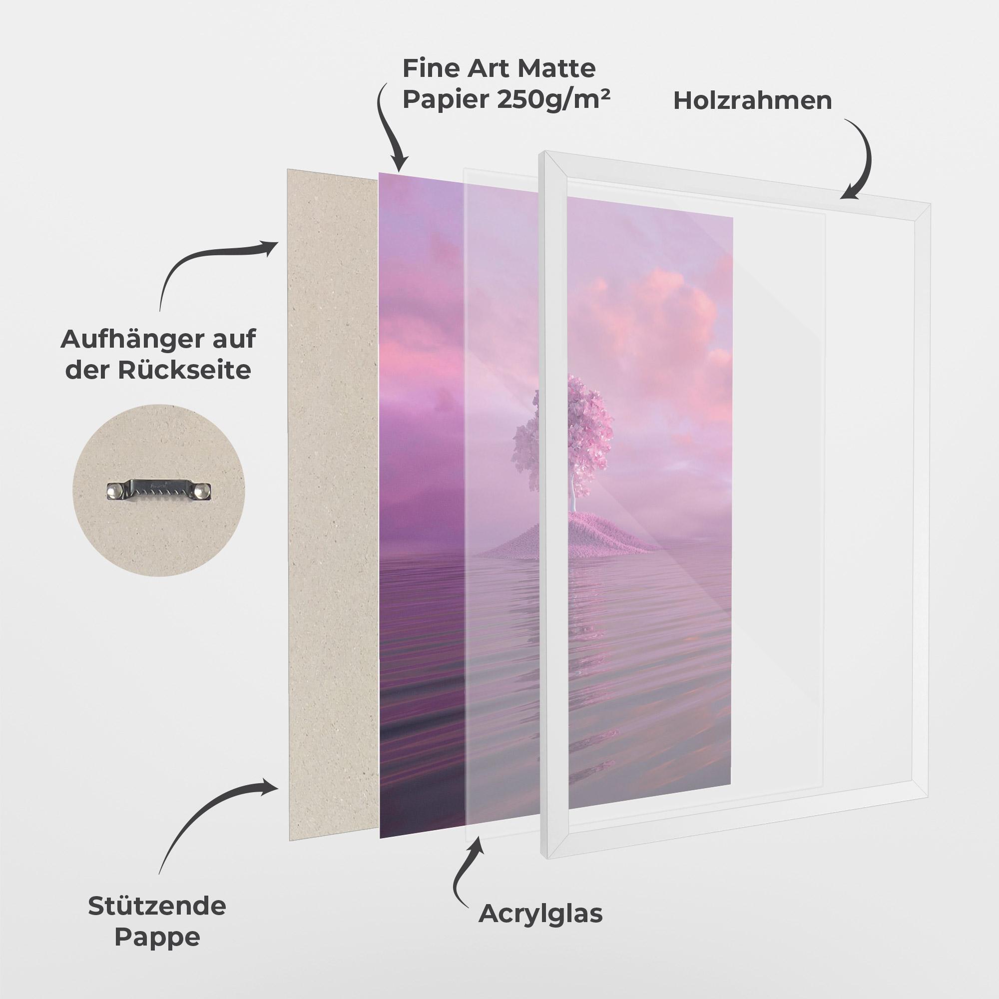 Gerahmte Poster Pink Landscape mockup 1