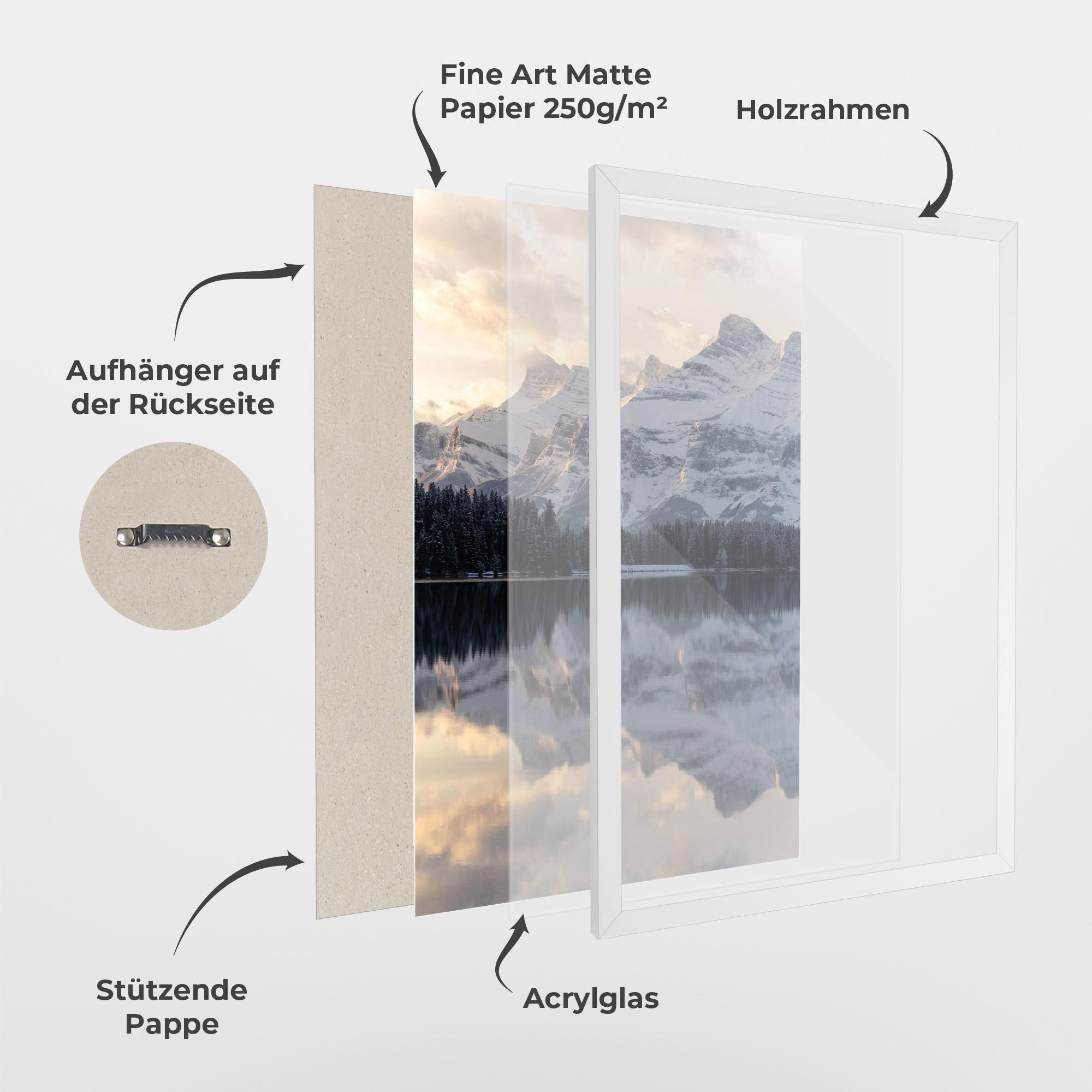 Gerahmte Poster Pretty Light Lake mockup 1