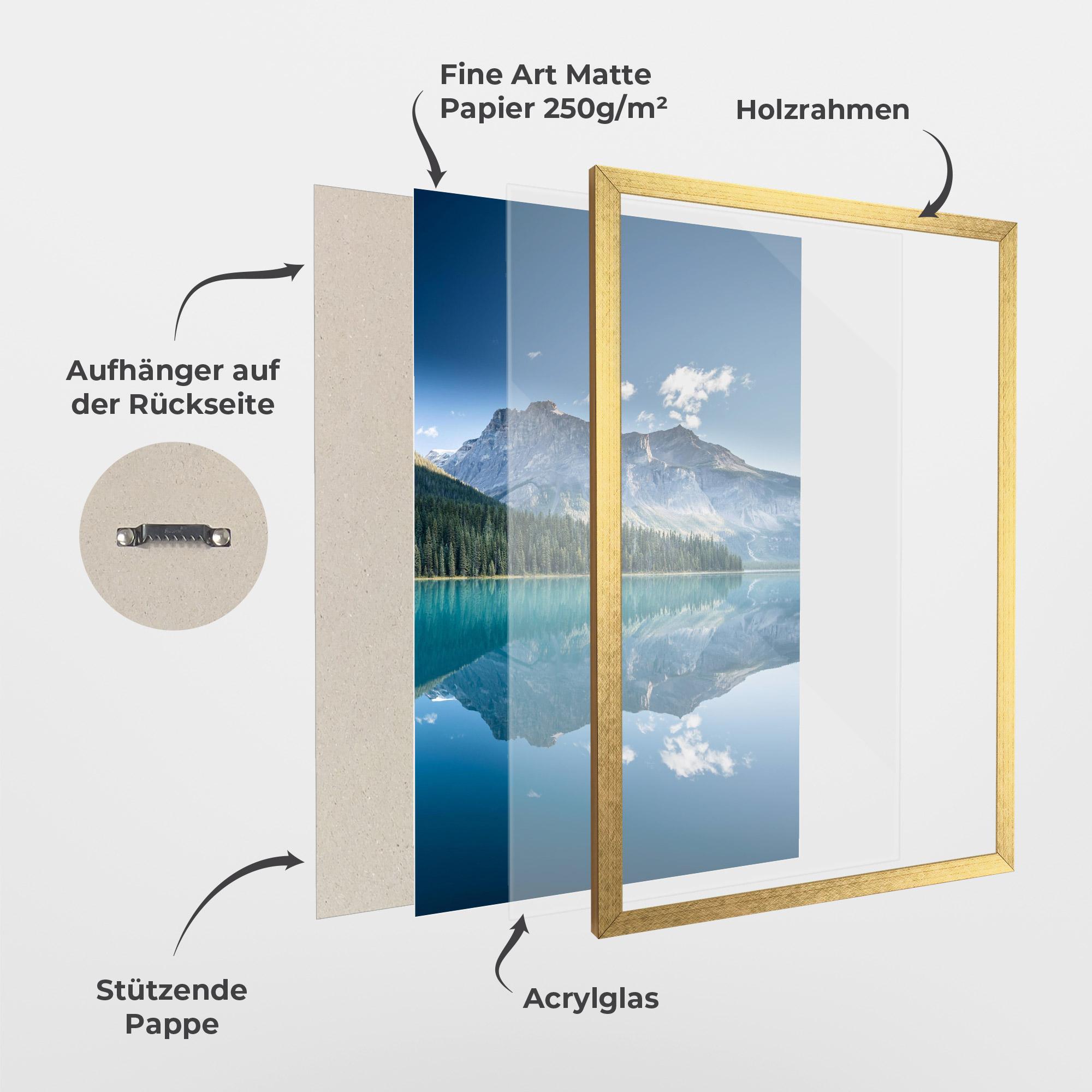 Gerahmte Poster Blue Mountain Lake mockup 1