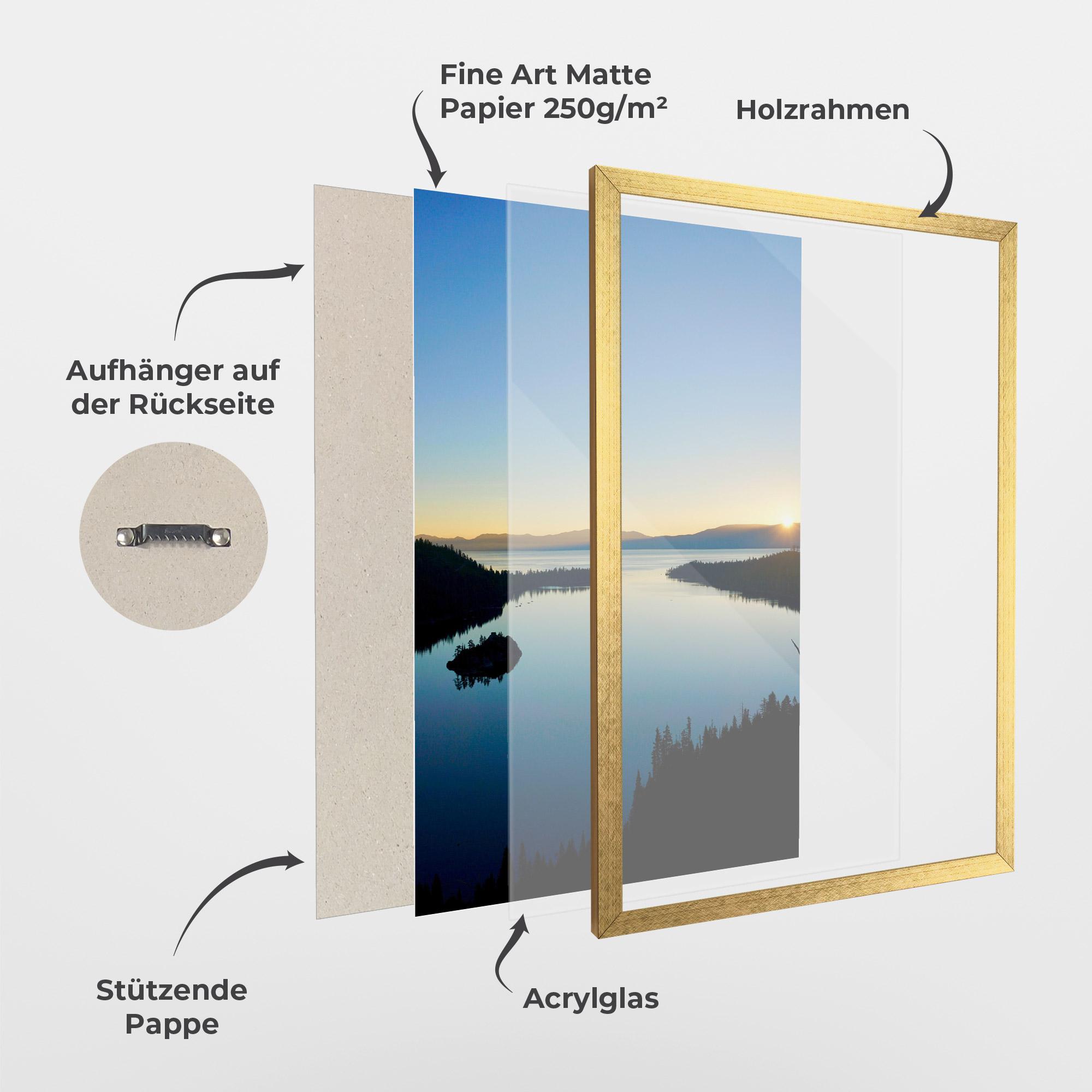 Gerahmte Poster Blue Sky Lake mockup 1