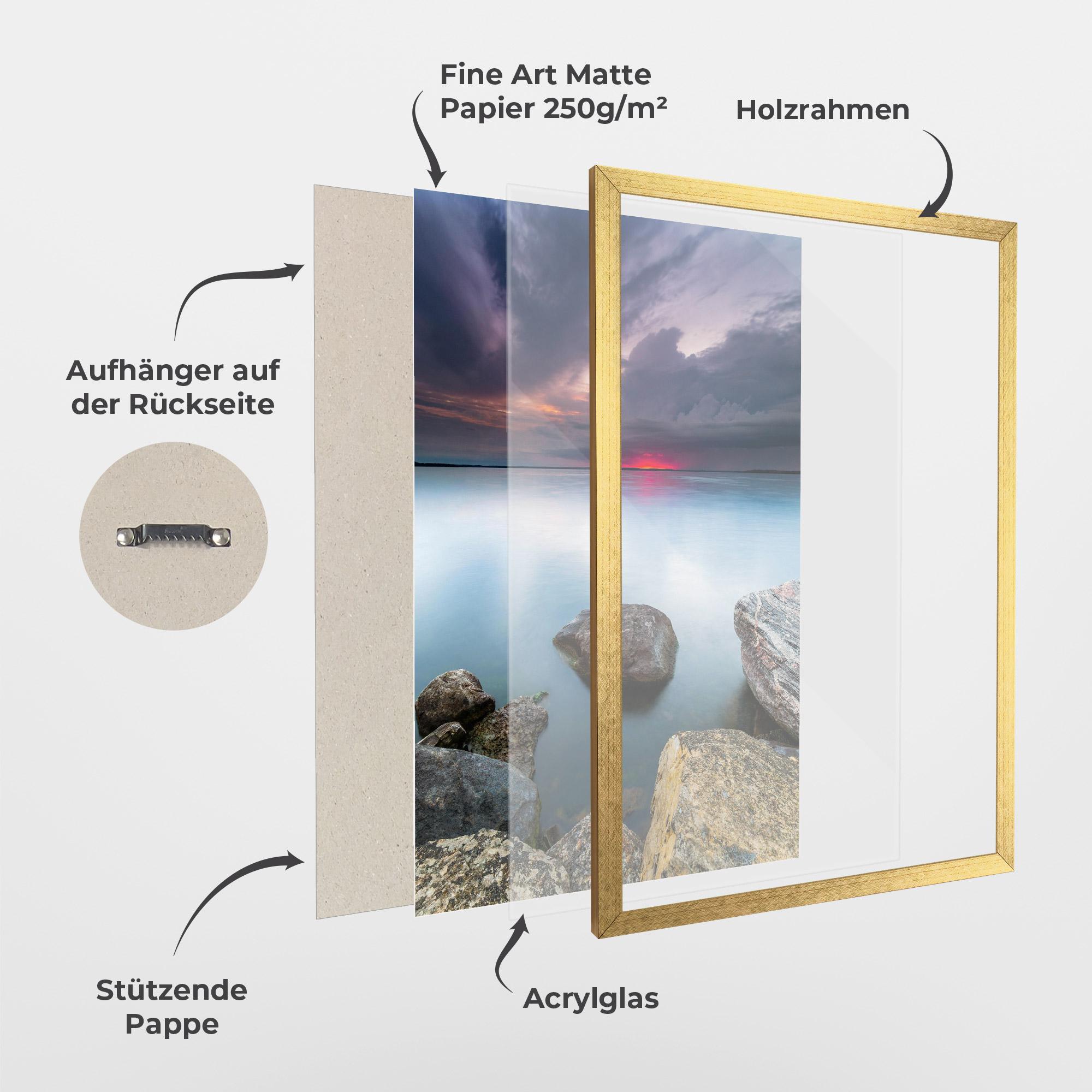 Gerahmte Poster Lake Sunset mockup 1