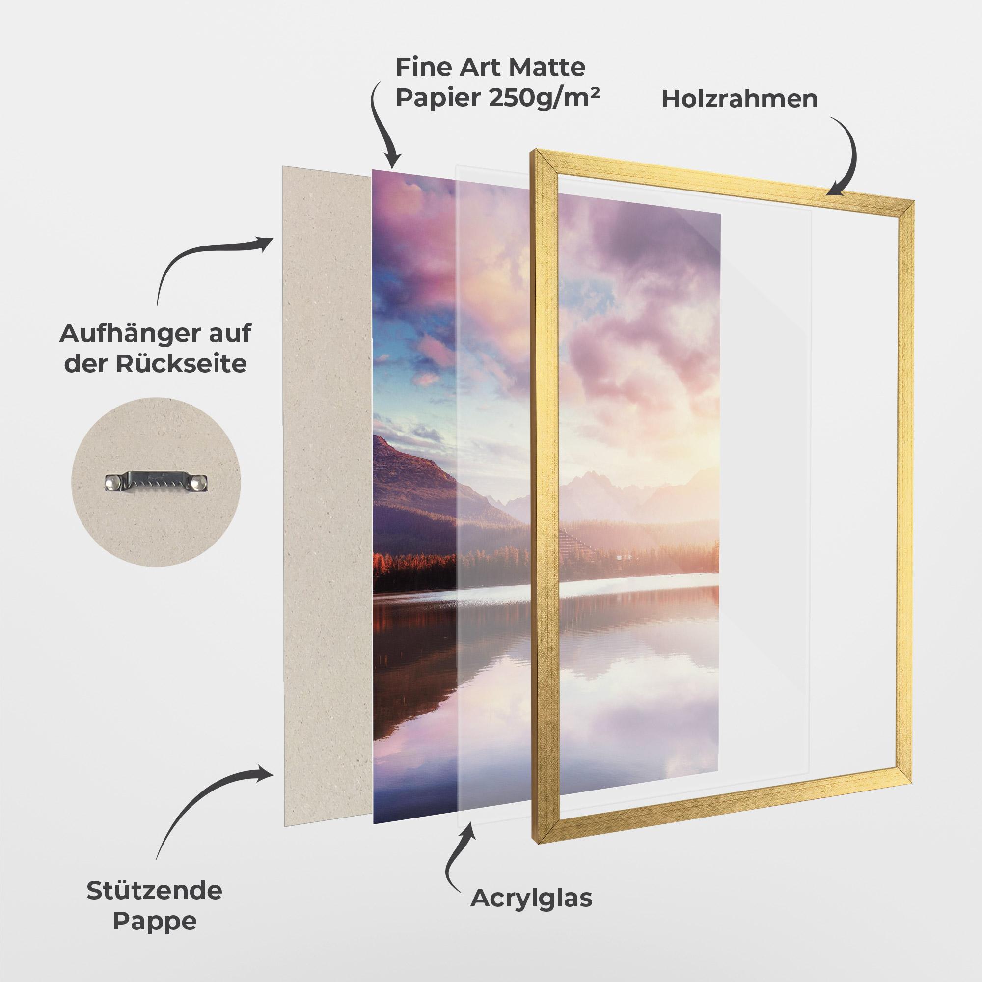 Gerahmte Poster Orange Lake Light mockup 1