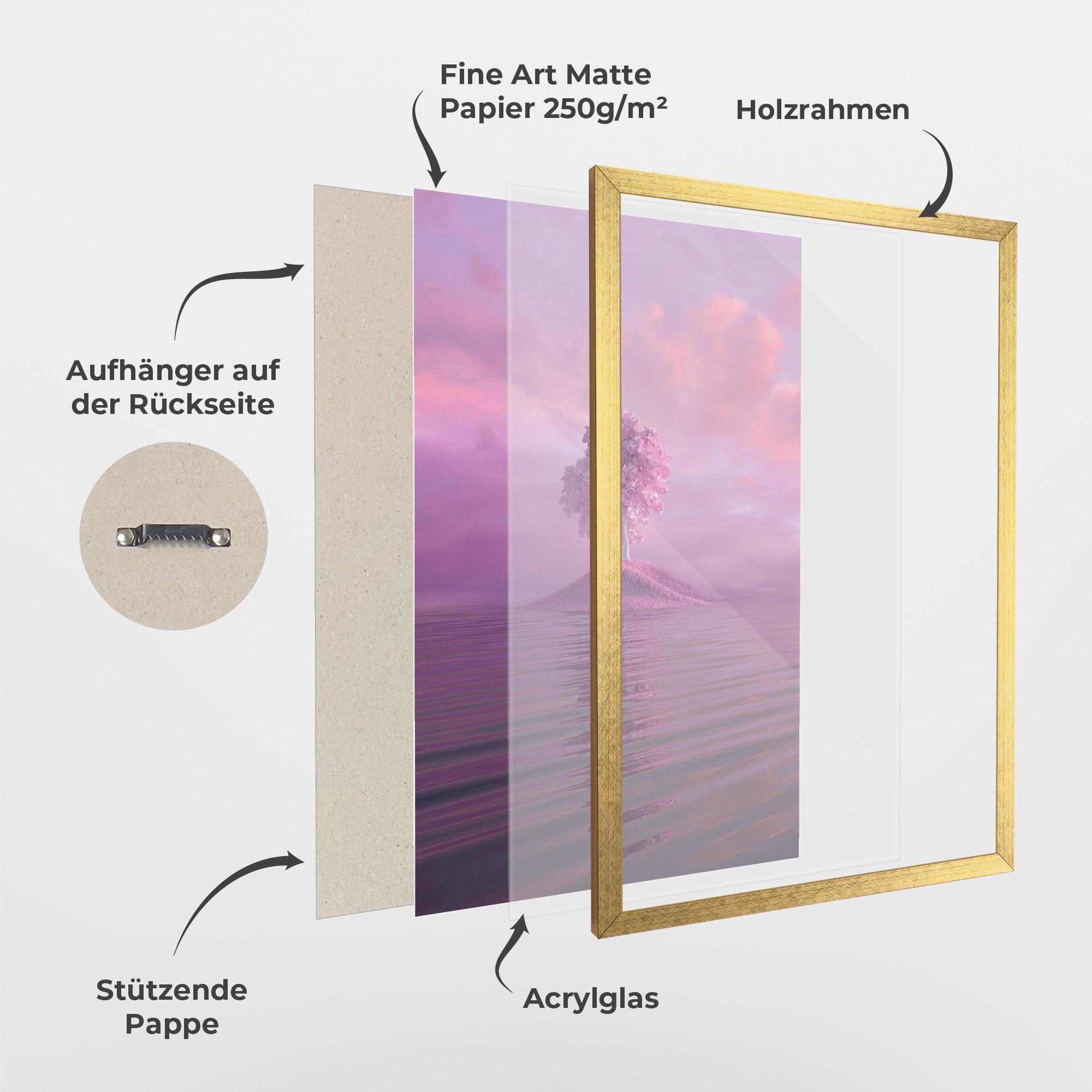 Gerahmte Poster Pink Landscape mockup 1