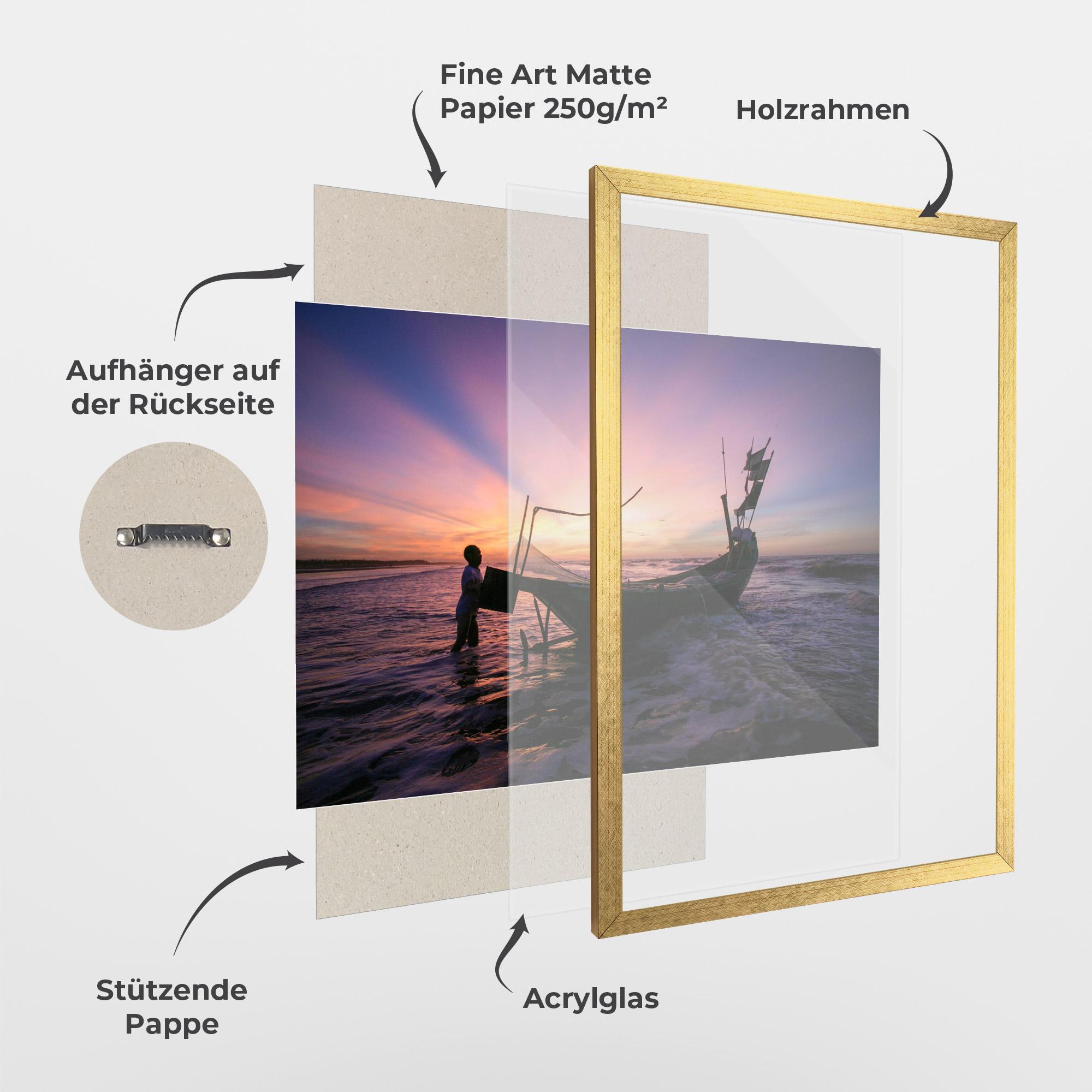 Gerahmte Poster Sailor At Dawn mockup 1