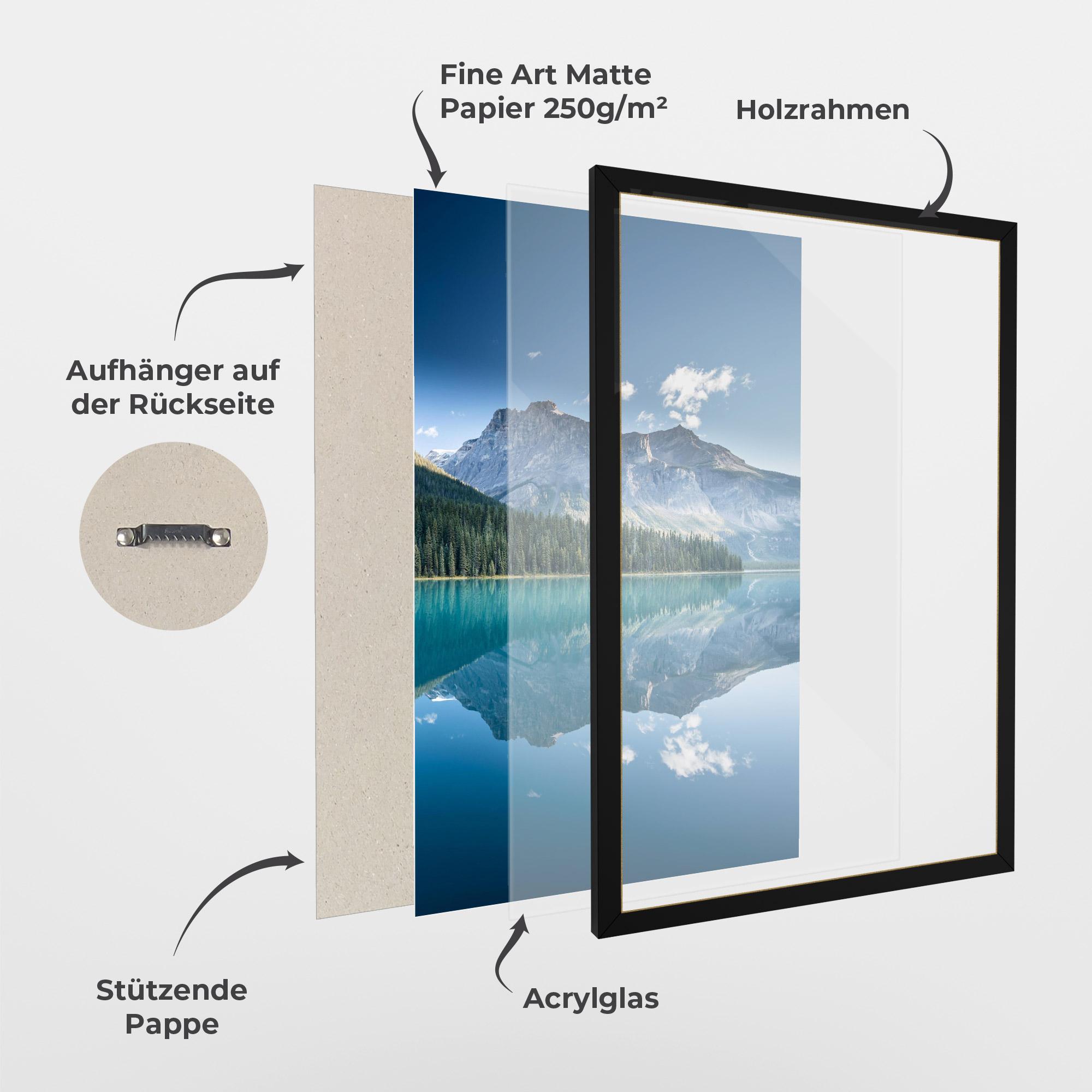 Gerahmte Poster Blue Mountain Lake mockup 1