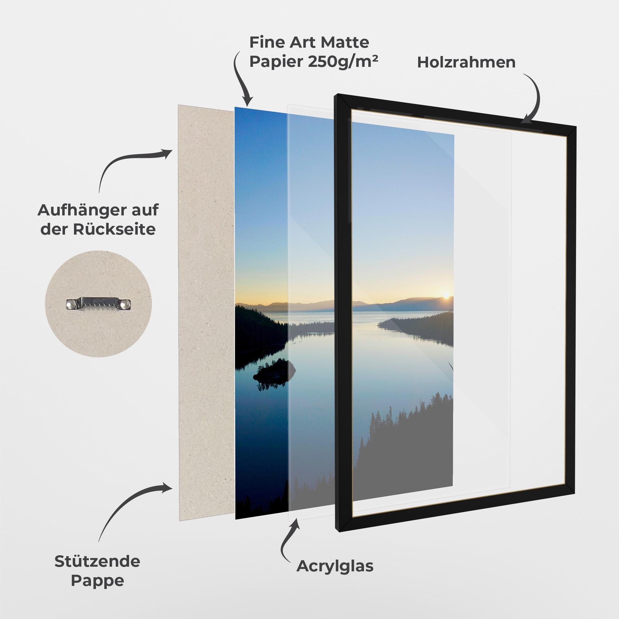 Gerahmte Poster Blue Sky Lake mockup 1