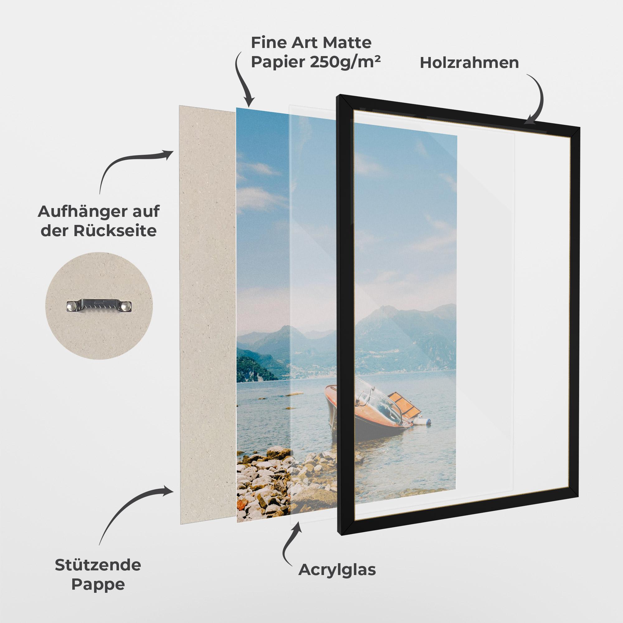 Gerahmte Poster Boat On The Lake mockup 1