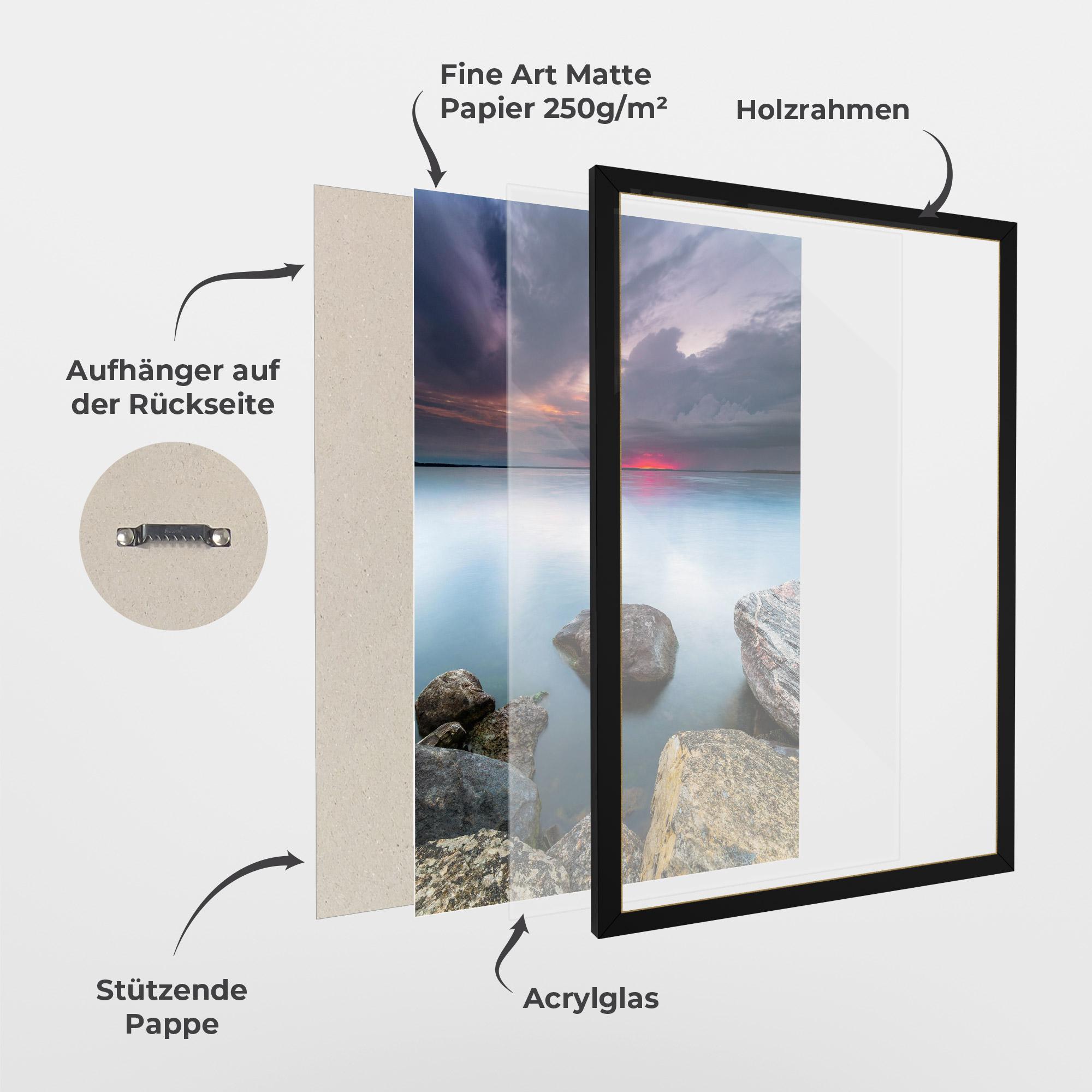 Gerahmte Poster Lake Sunset mockup 1