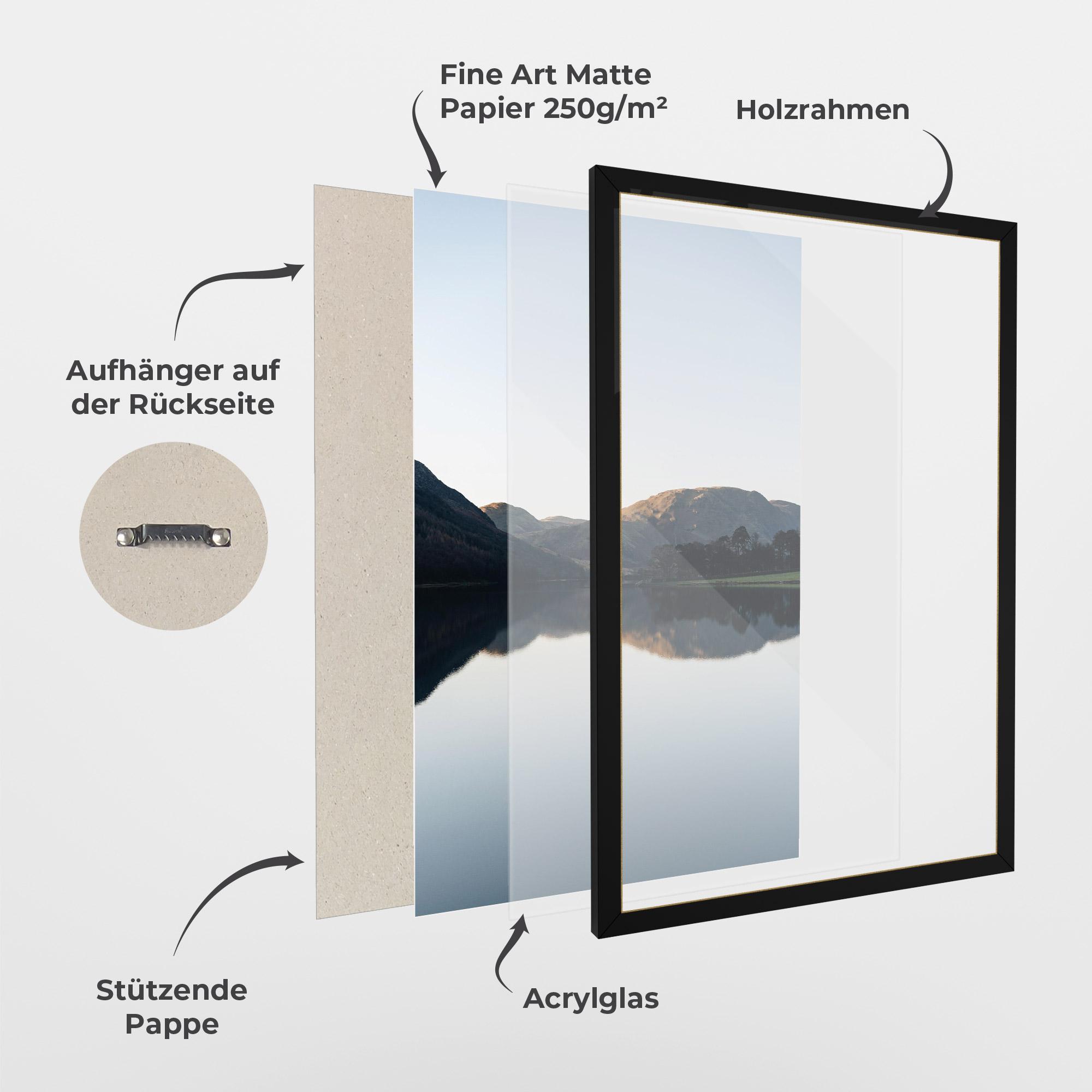 Gerahmte Poster Nice Lake mockup 1