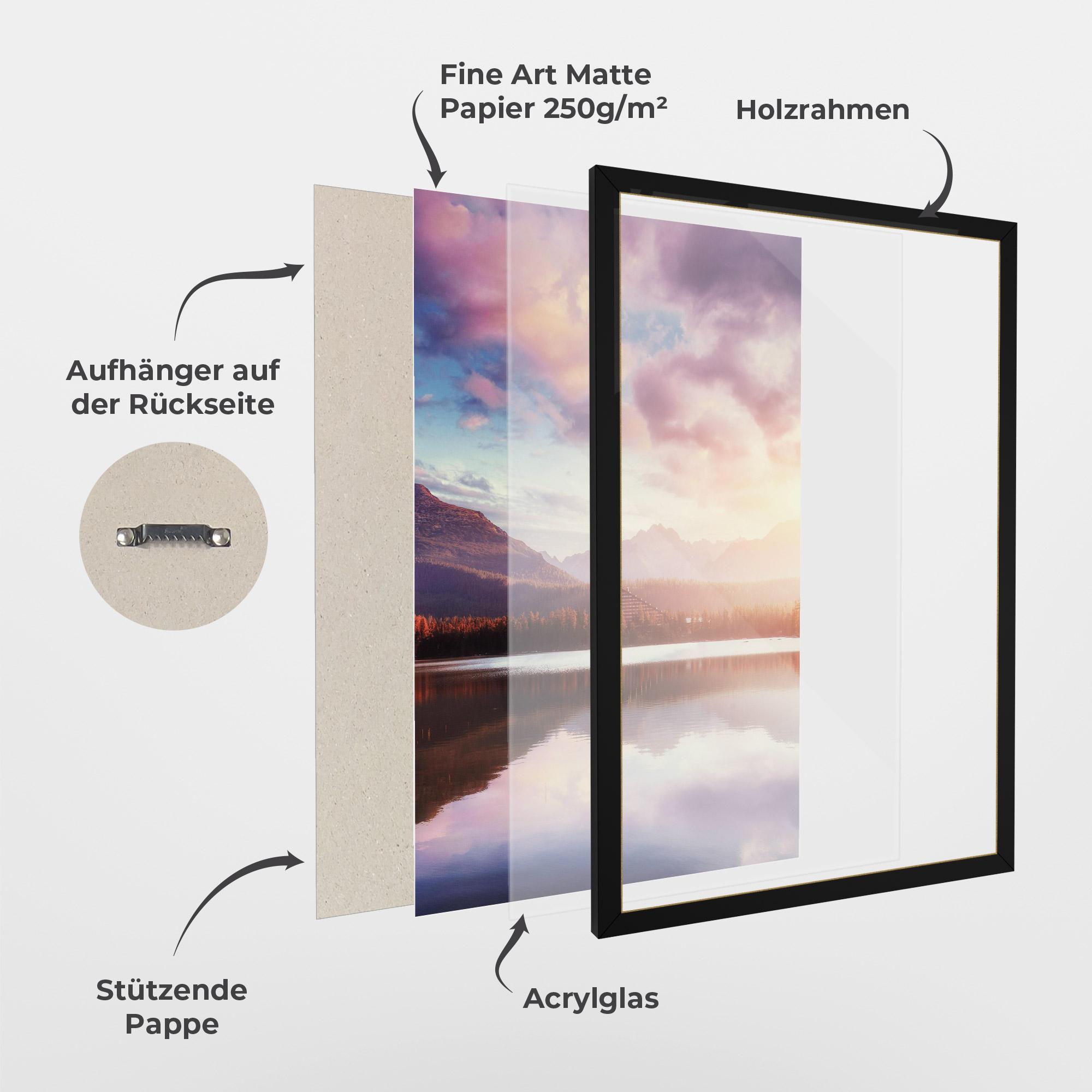 Gerahmte Poster Orange Lake Light mockup 1