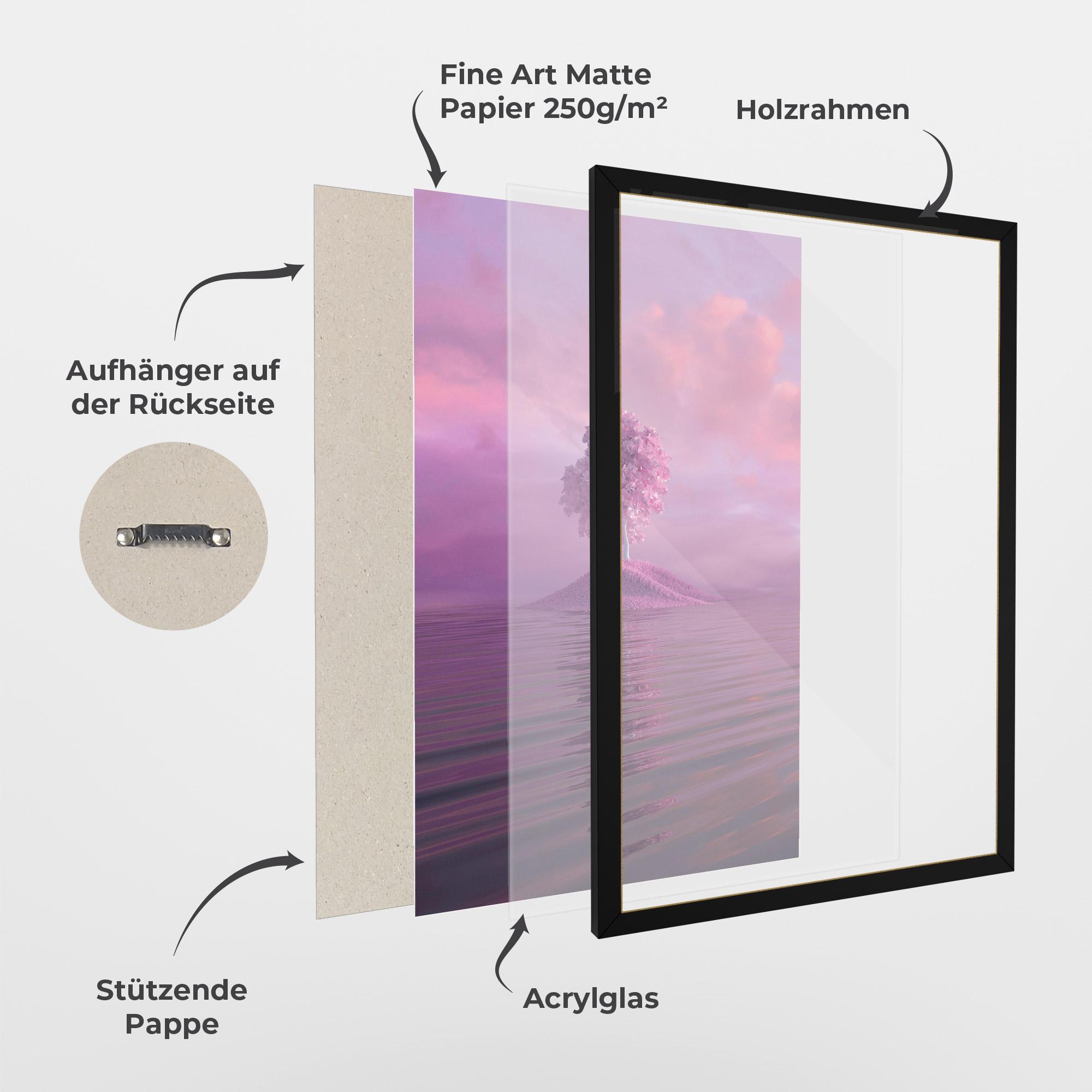 Gerahmte Poster Pink Landscape mockup 1