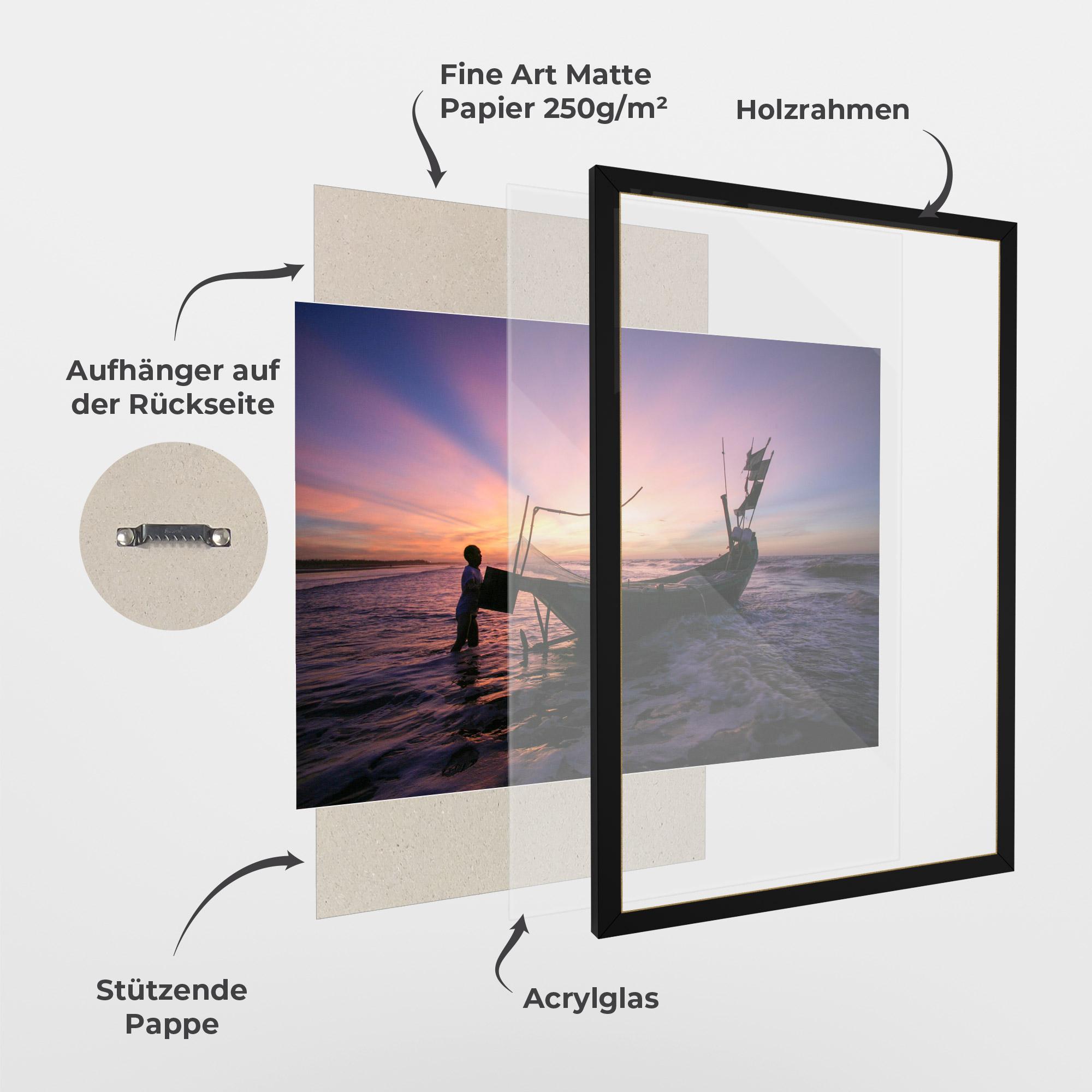 Gerahmte Poster Sailor At Dawn mockup 1