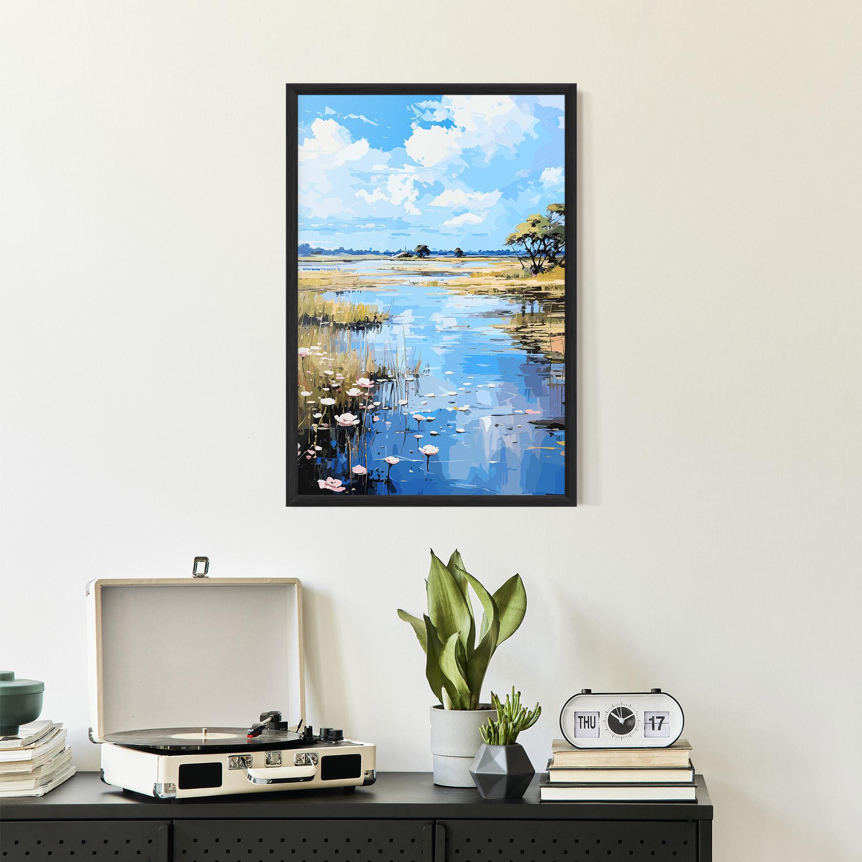 Gerahmte Poster Riverside Flowers mockup 2