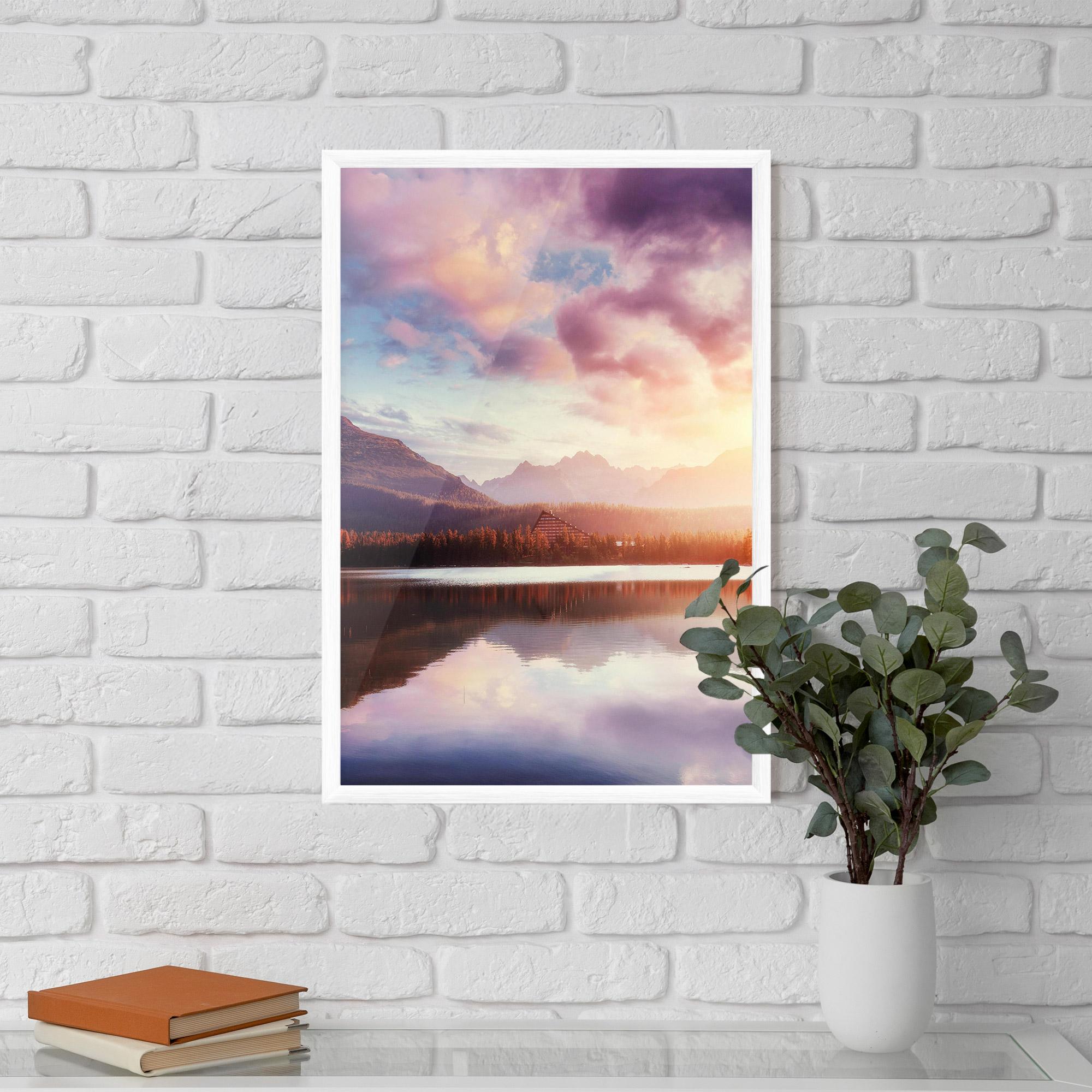 Gerahmte Poster Orange Lake Light mockup 5