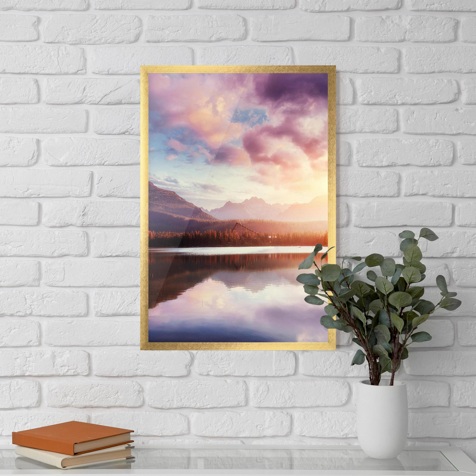 Gerahmte Poster Orange Lake Light mockup 5