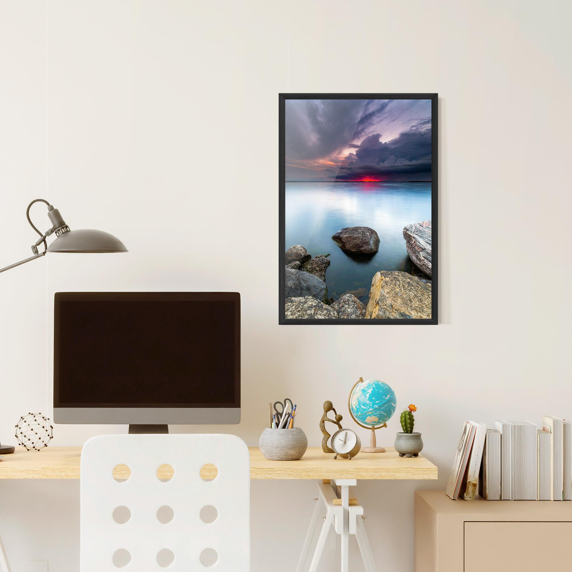 Gerahmte Poster Lake Sunset mockup 6