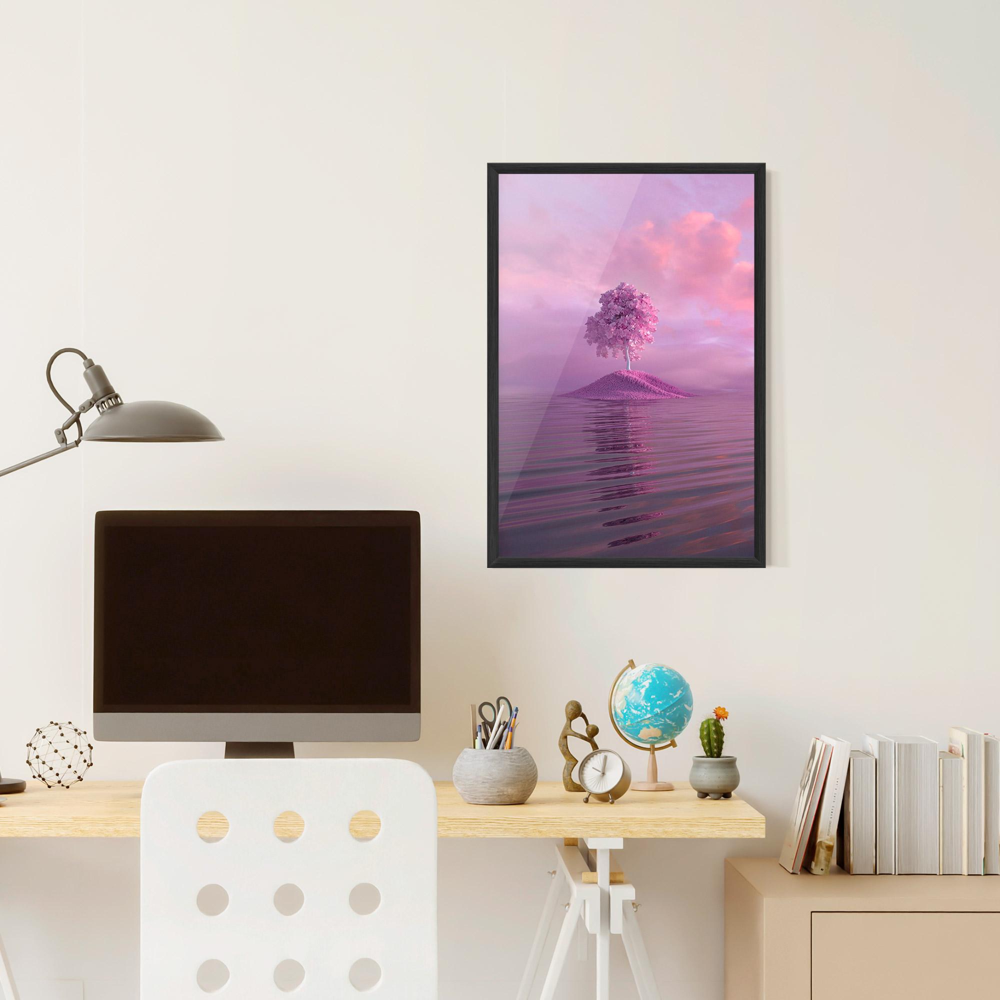 Gerahmte Poster Pink Landscape mockup 6