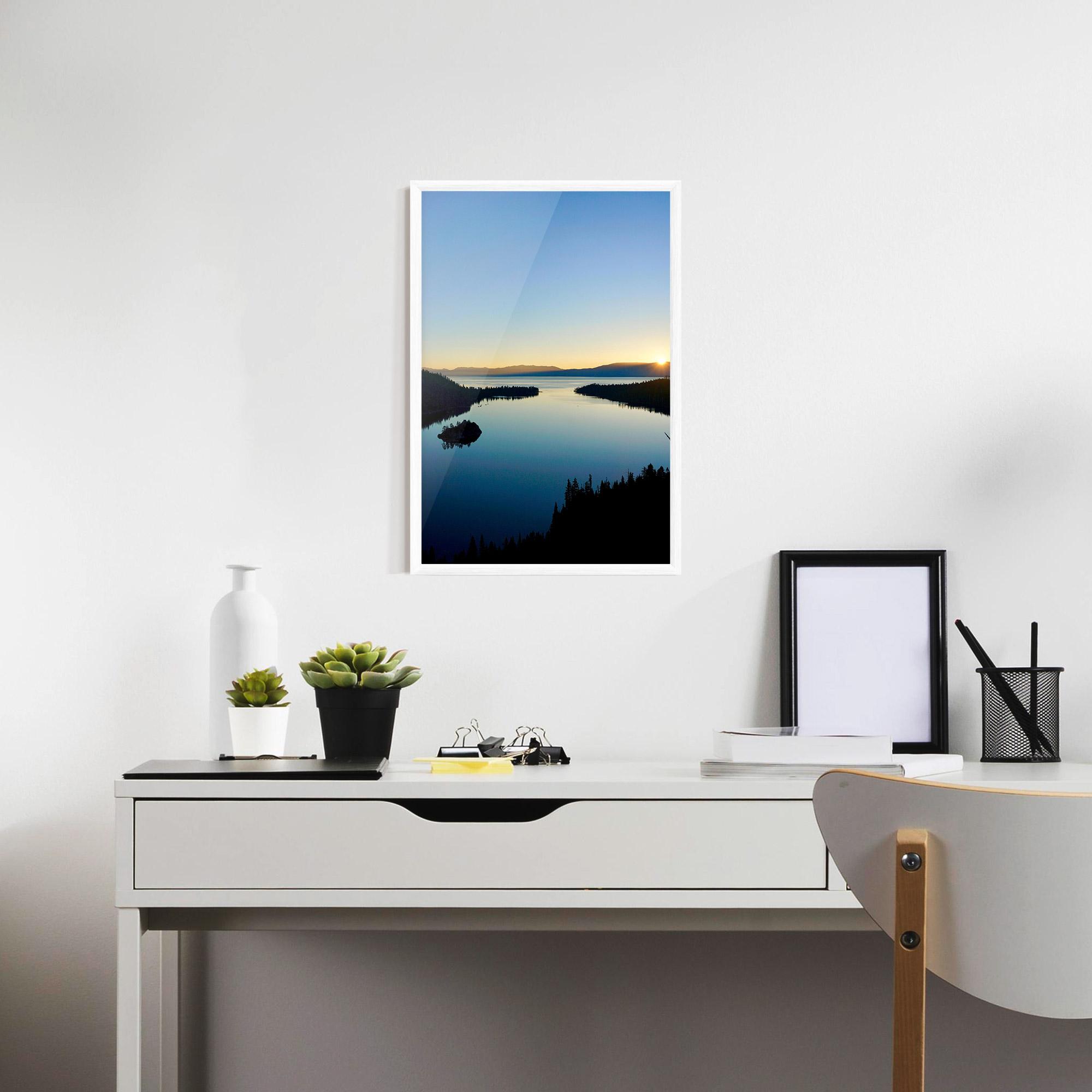 Gerahmte Poster Blue Sky Lake mockup 7