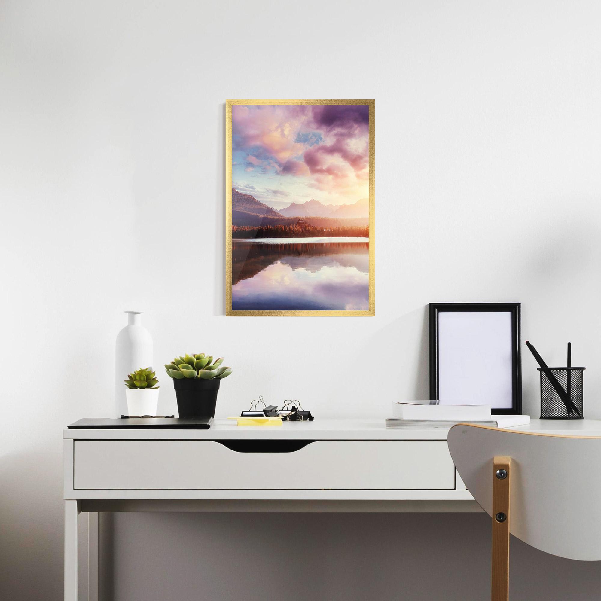 Gerahmte Poster Orange Lake Light mockup 7