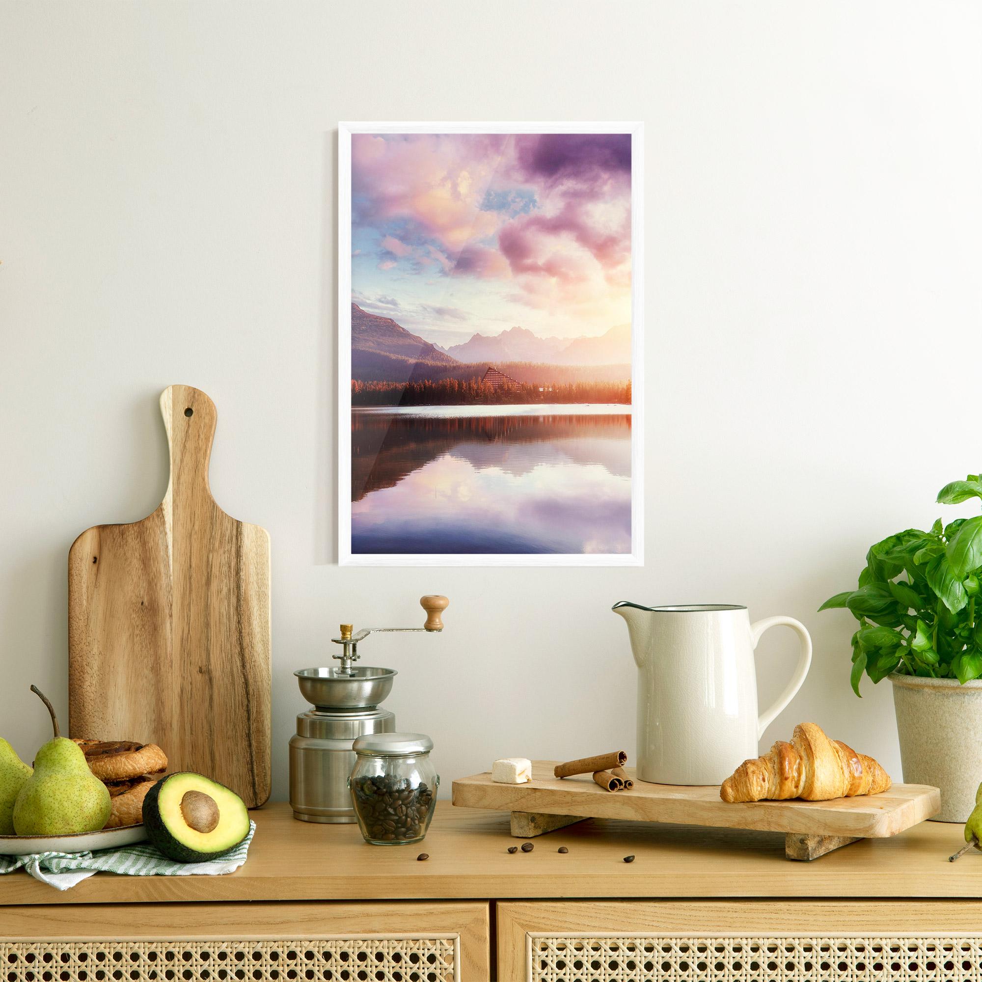 Gerahmte Poster Orange Lake Light mockup 8