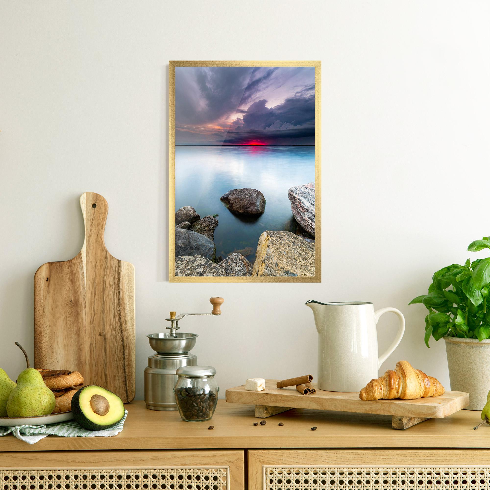 Gerahmte Poster Lake Sunset mockup 8