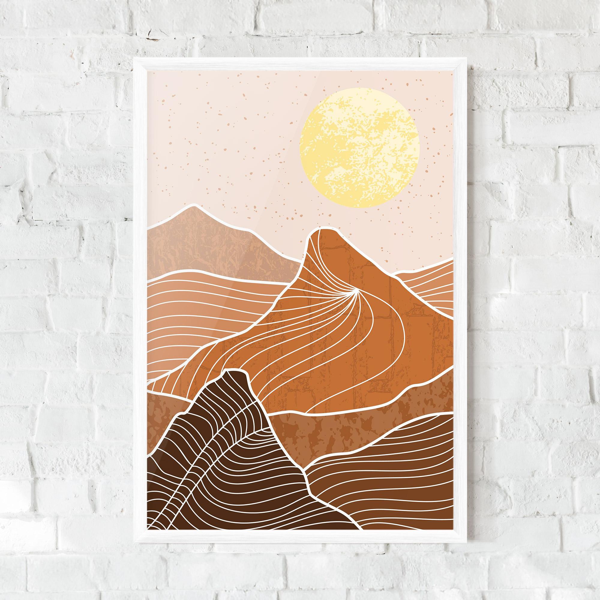 Gerahmte Poster Orange Mountain mockup 0