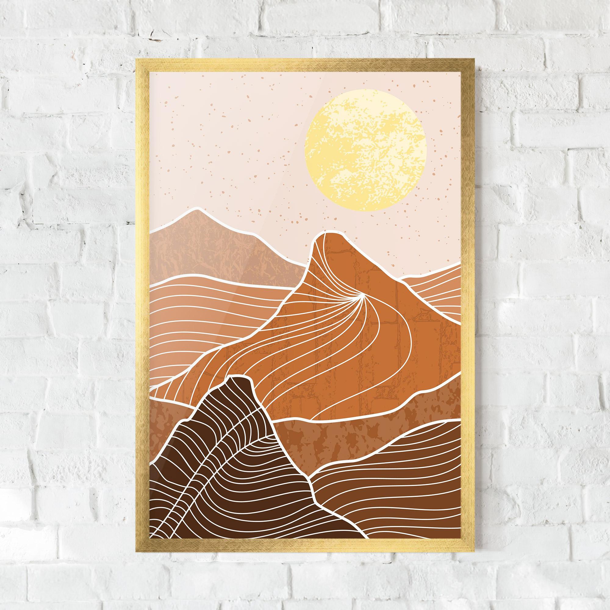 Gerahmte Poster Orange Mountain mockup 0