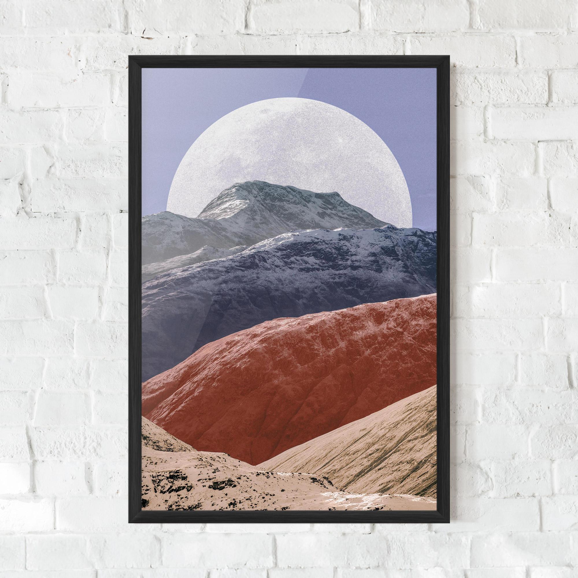 Gerahmte Poster Moon Mountain Art mockup 0