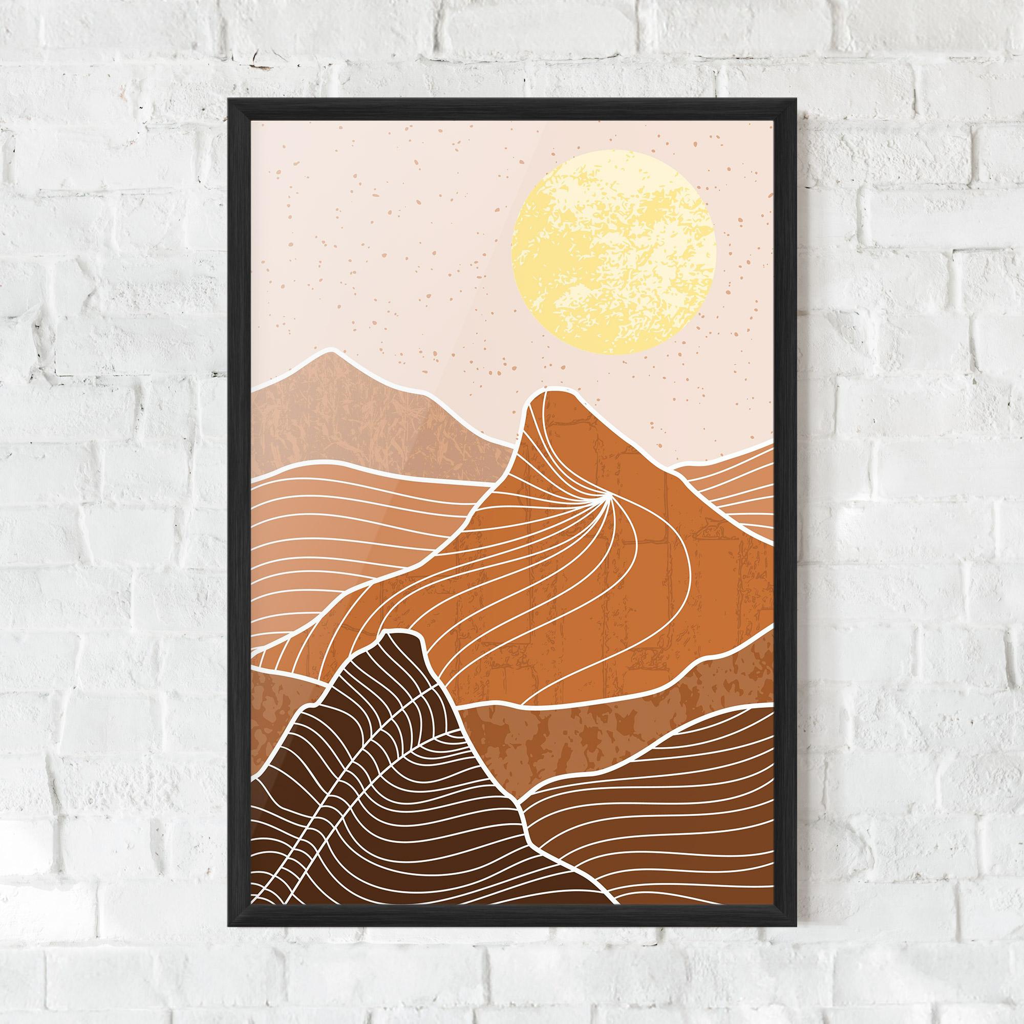 Gerahmte Poster Orange Mountain mockup 0