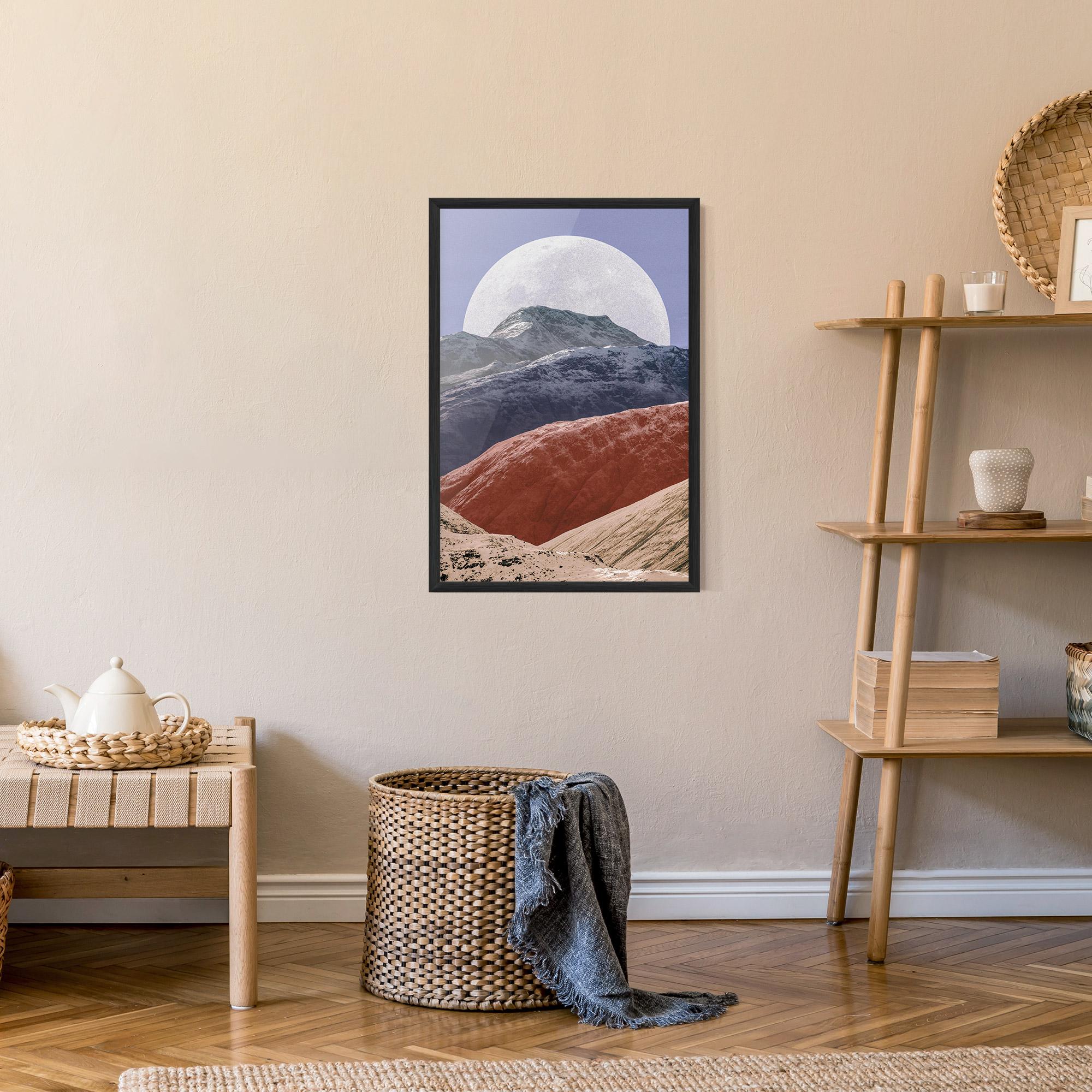 Gerahmte Poster Moon Mountain Art mockup 9