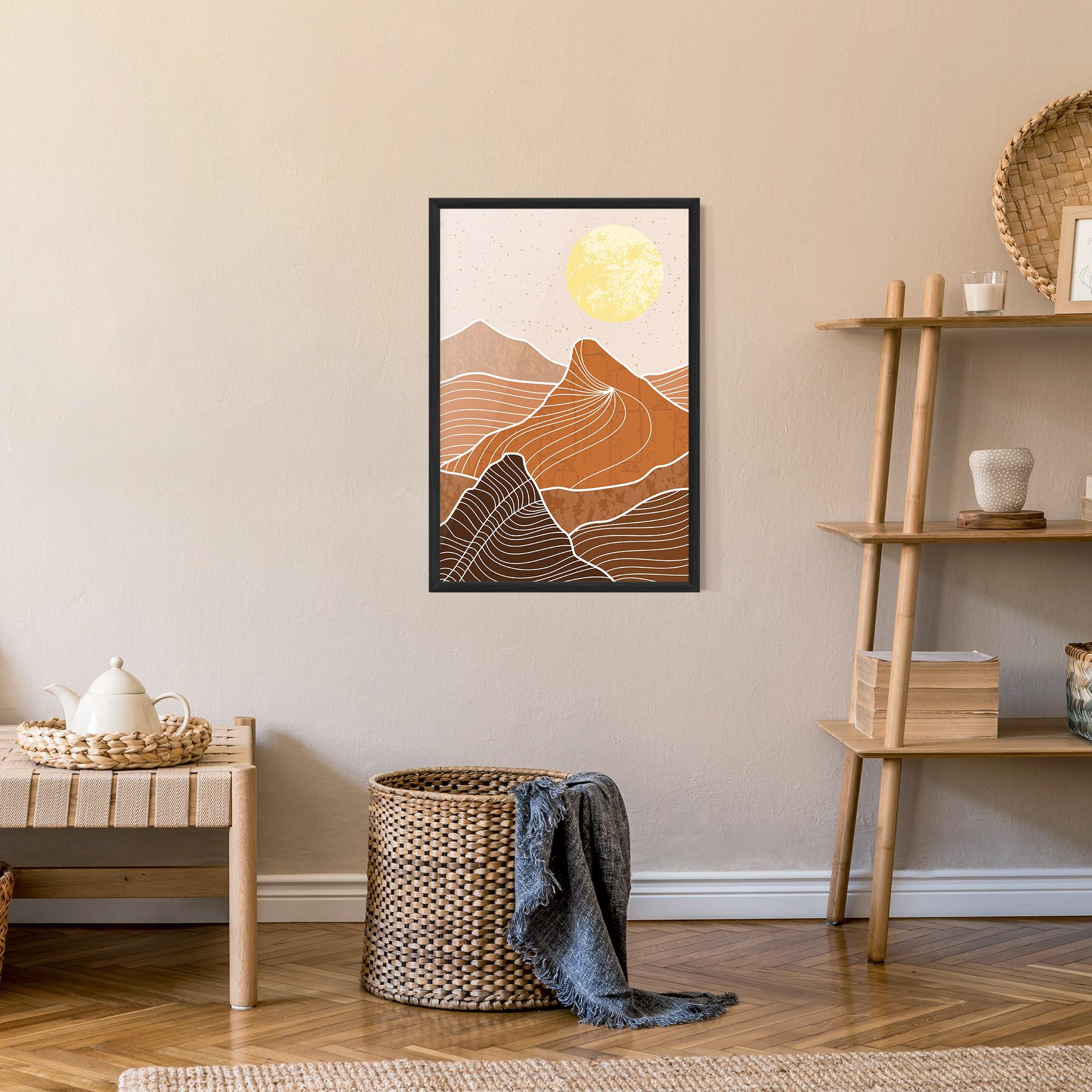 Gerahmte Poster Orange Mountain mockup 9