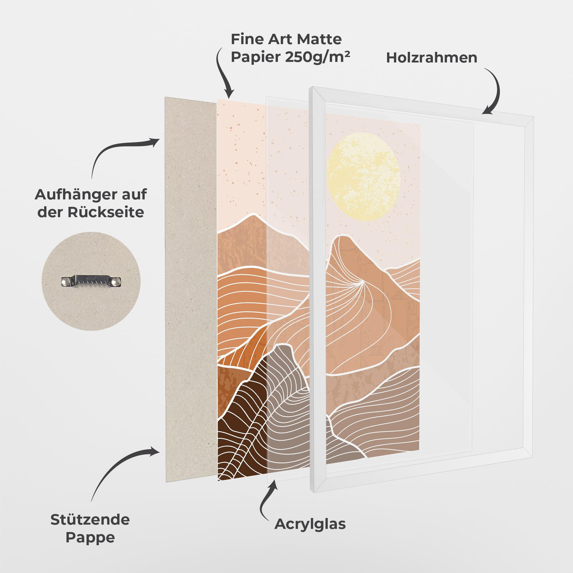 Gerahmte Poster Orange Mountain mockup 1