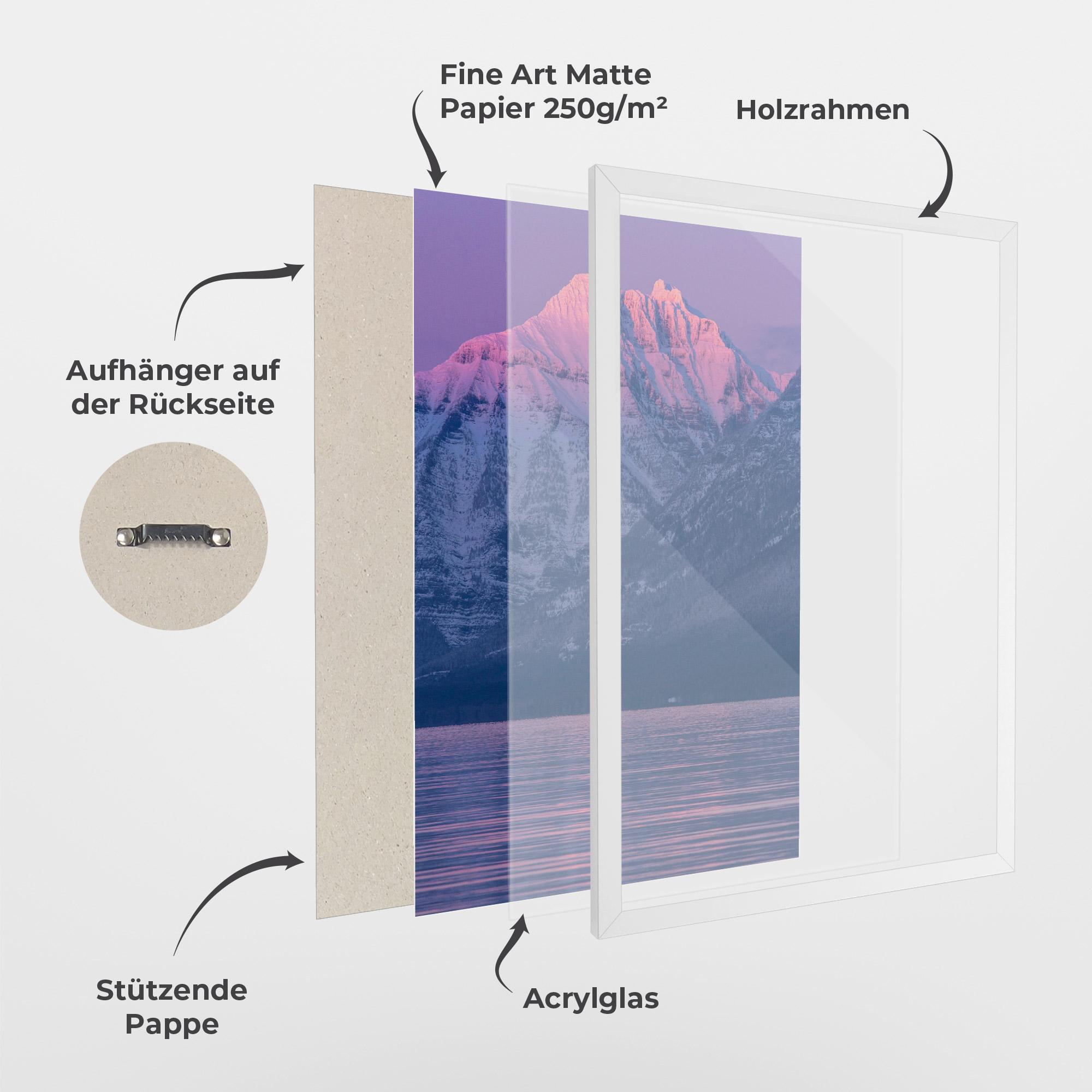 Gerahmte Poster Purple Snowy View mockup 1