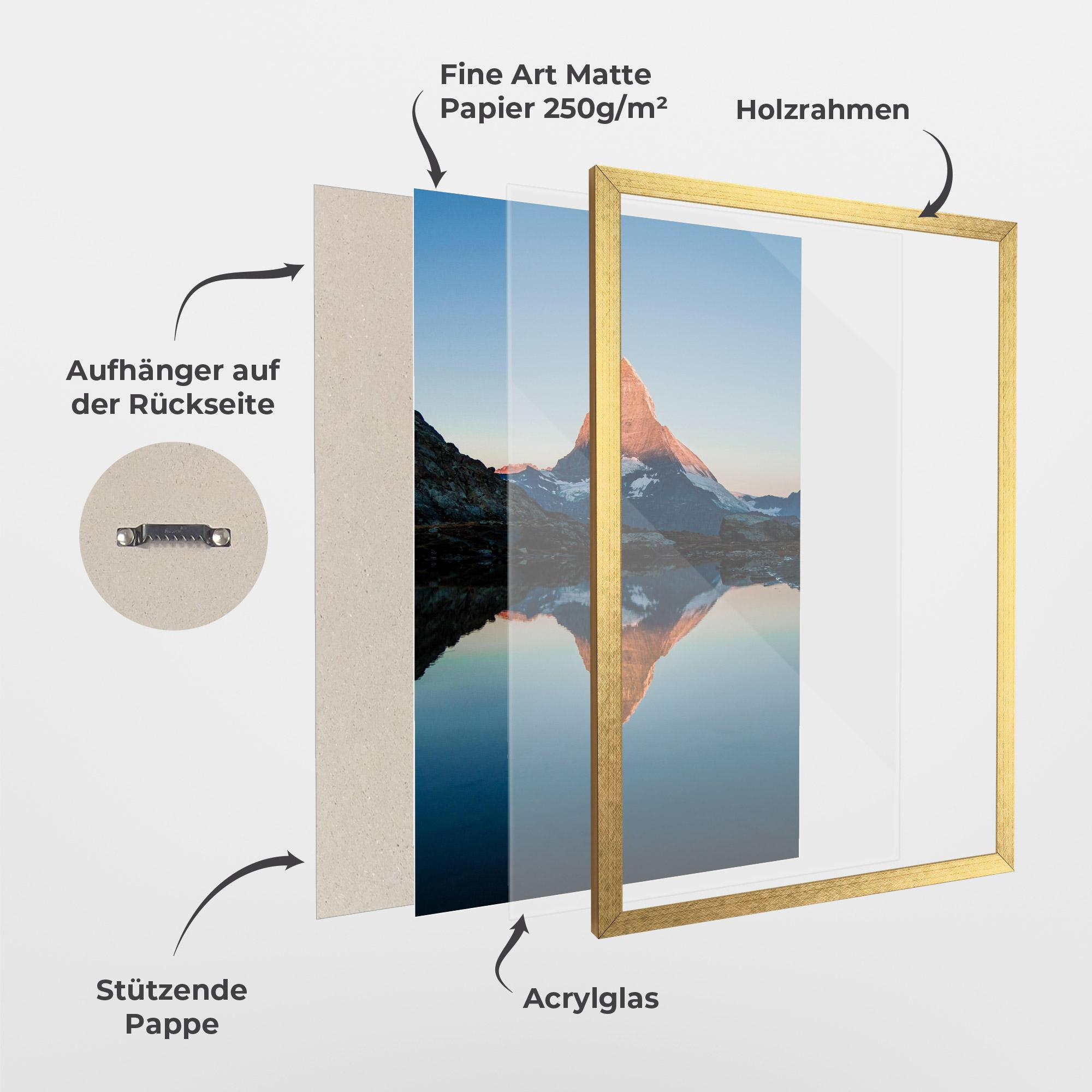 Gerahmte Poster Mirror Mountain mockup 1