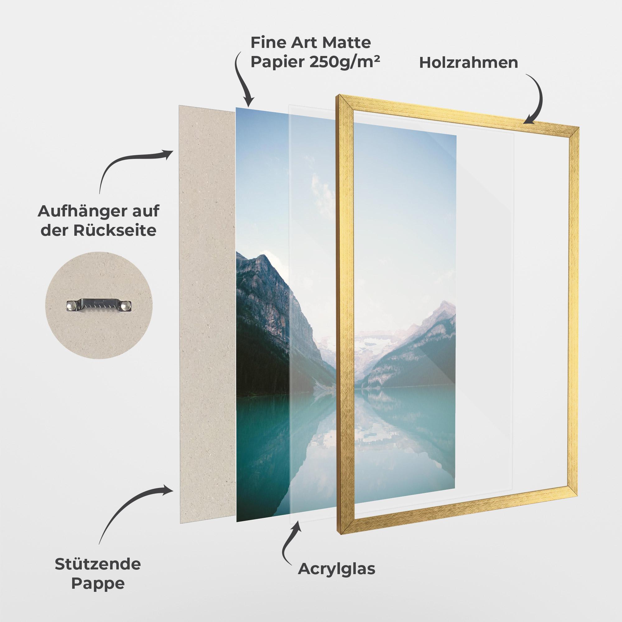 Gerahmte Poster Mountain Valley mockup 1